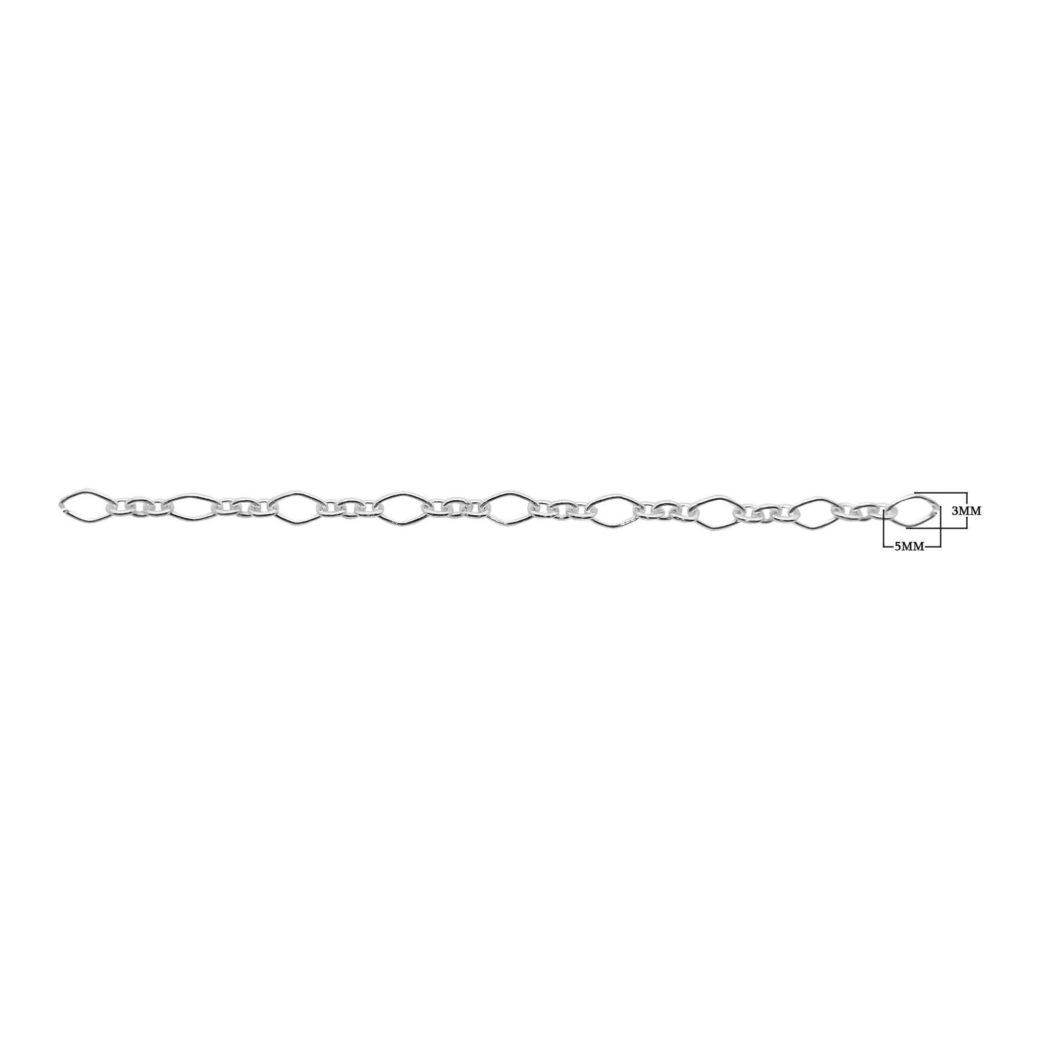 CHSF-325-5X3MM-IT Silver Overlay Beading & Extender Chain Beads Bali Designs Inc 