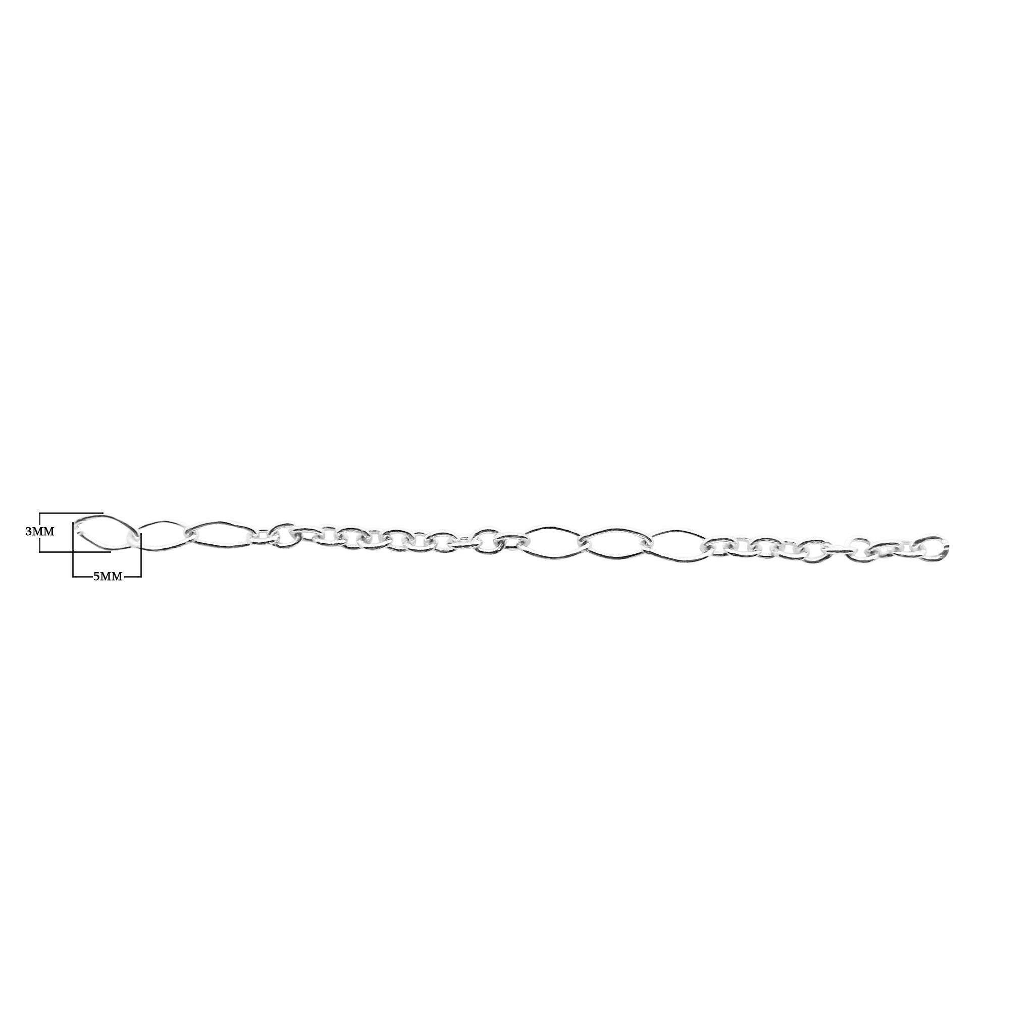 CHSF-326-5X3MM-IT Silver Overlay Beading & Extender Chain Beads Bali Designs Inc 