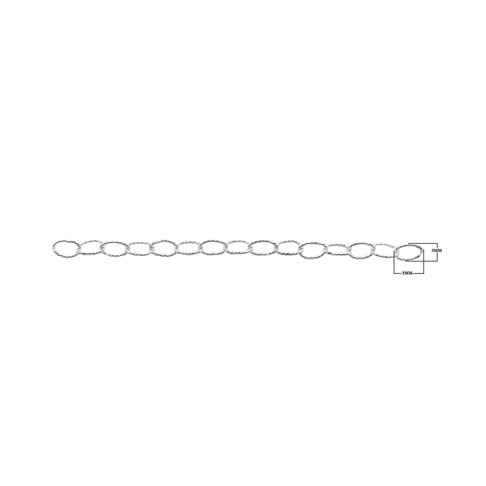 CHSF-328-5X3MM-IT Silver Overlay Beading & Extender Chain Beads Bali Designs Inc 