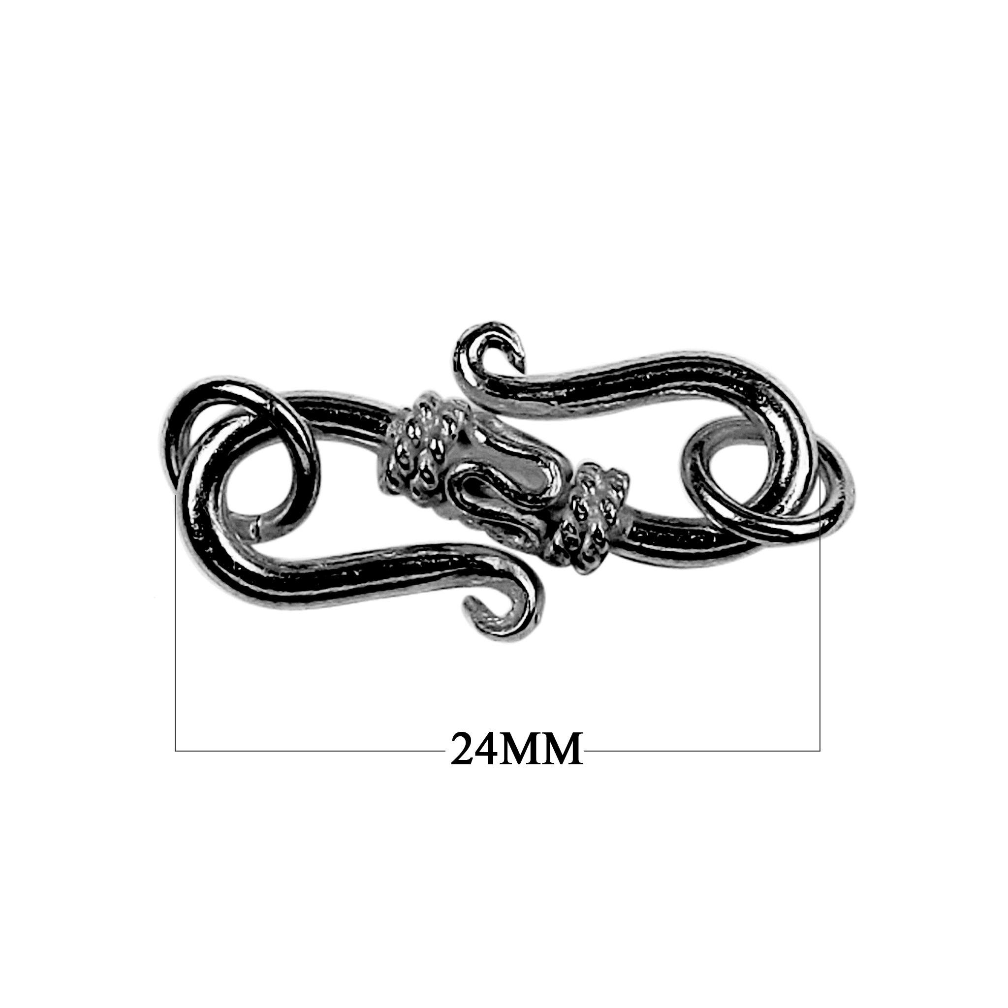 CR-112 Black Rhodium Overlay ''S'' Hook Beads Bali Designs Inc 