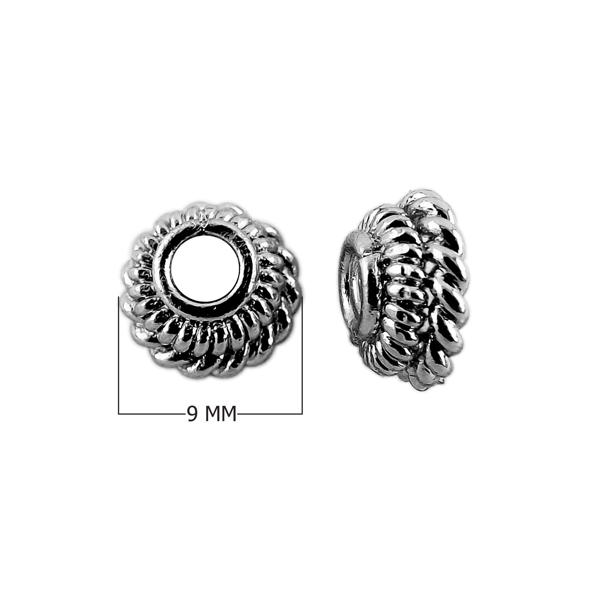 CR-130 Black Rhodium Overlay Bead Cap Beads Bali Designs Inc 