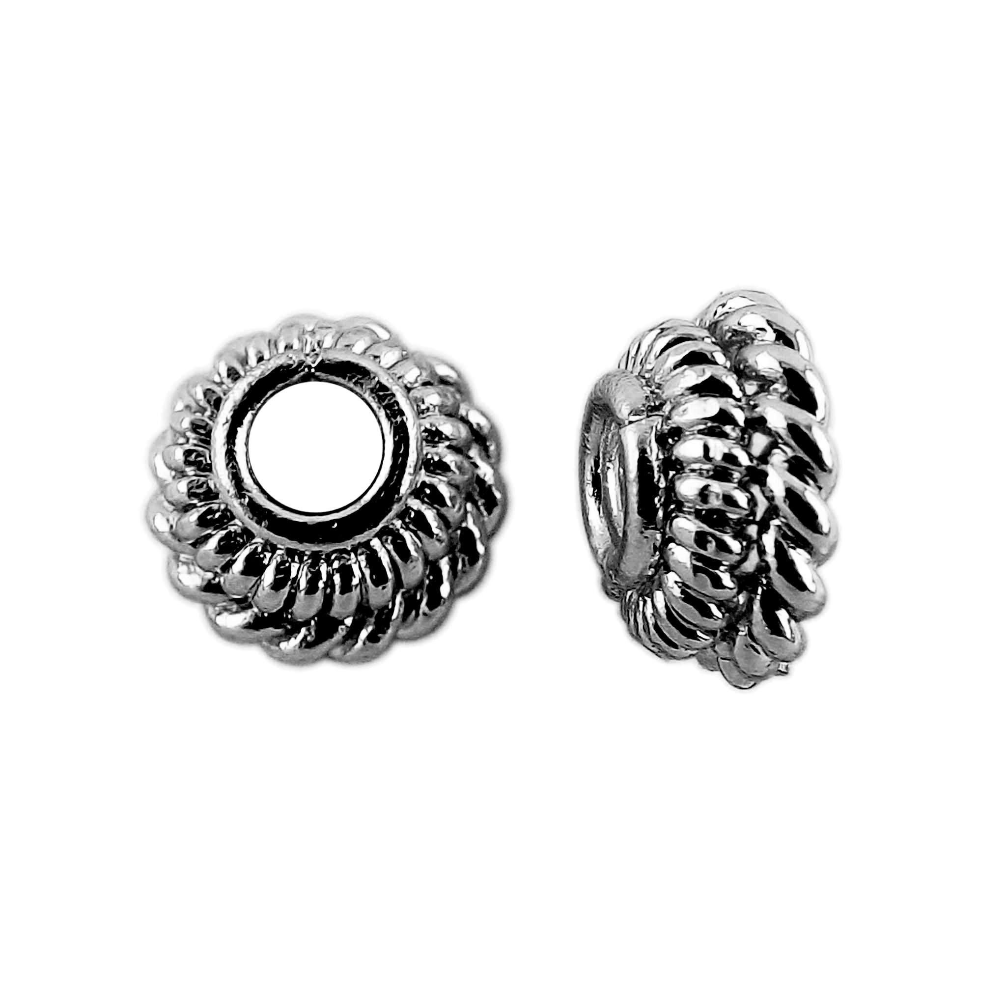 CR-130 Black Rhodium Overlay Bead Cap Beads Bali Designs Inc 