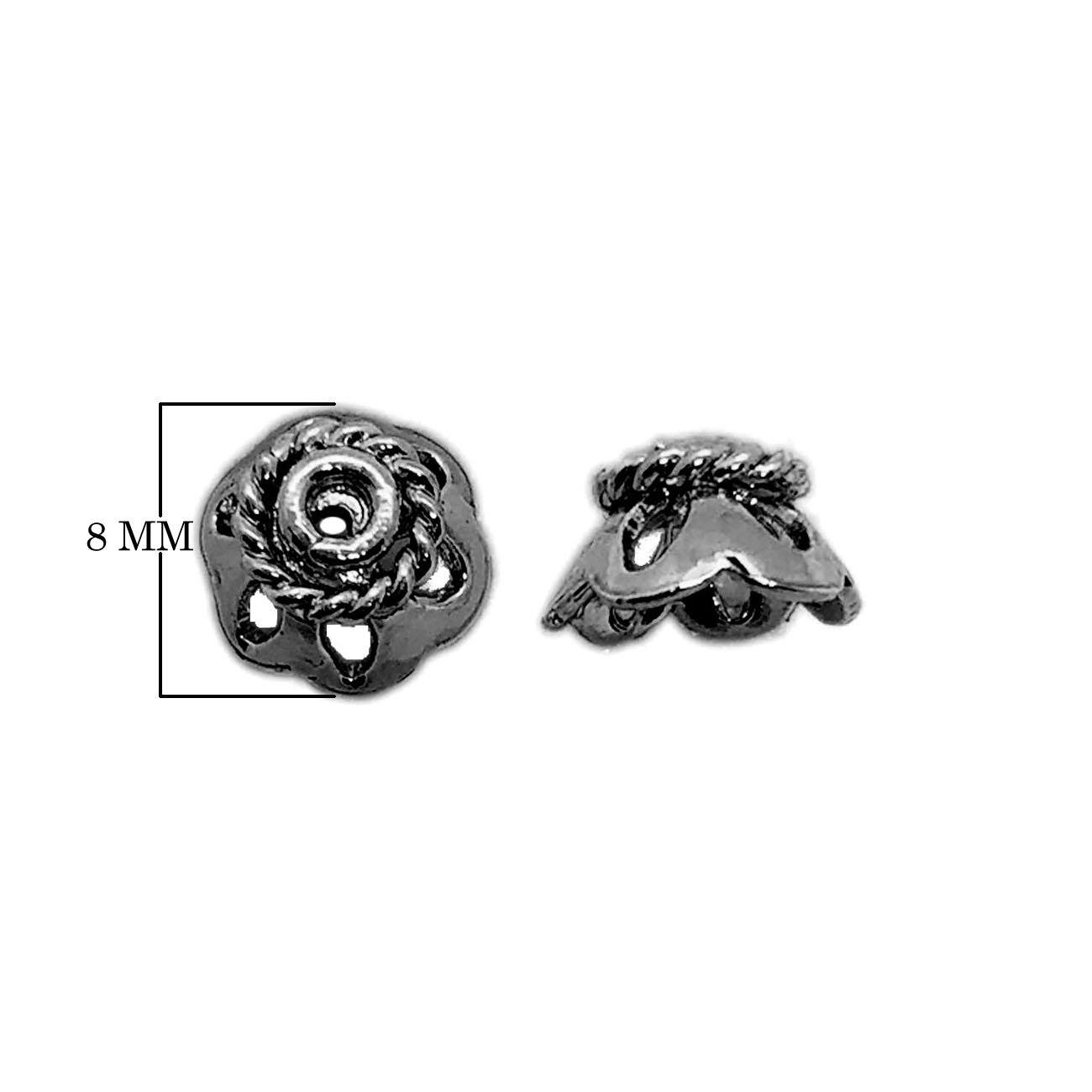 CR-133 Black Rhodium Overlay Bead Cap Beads Bali Designs Inc 