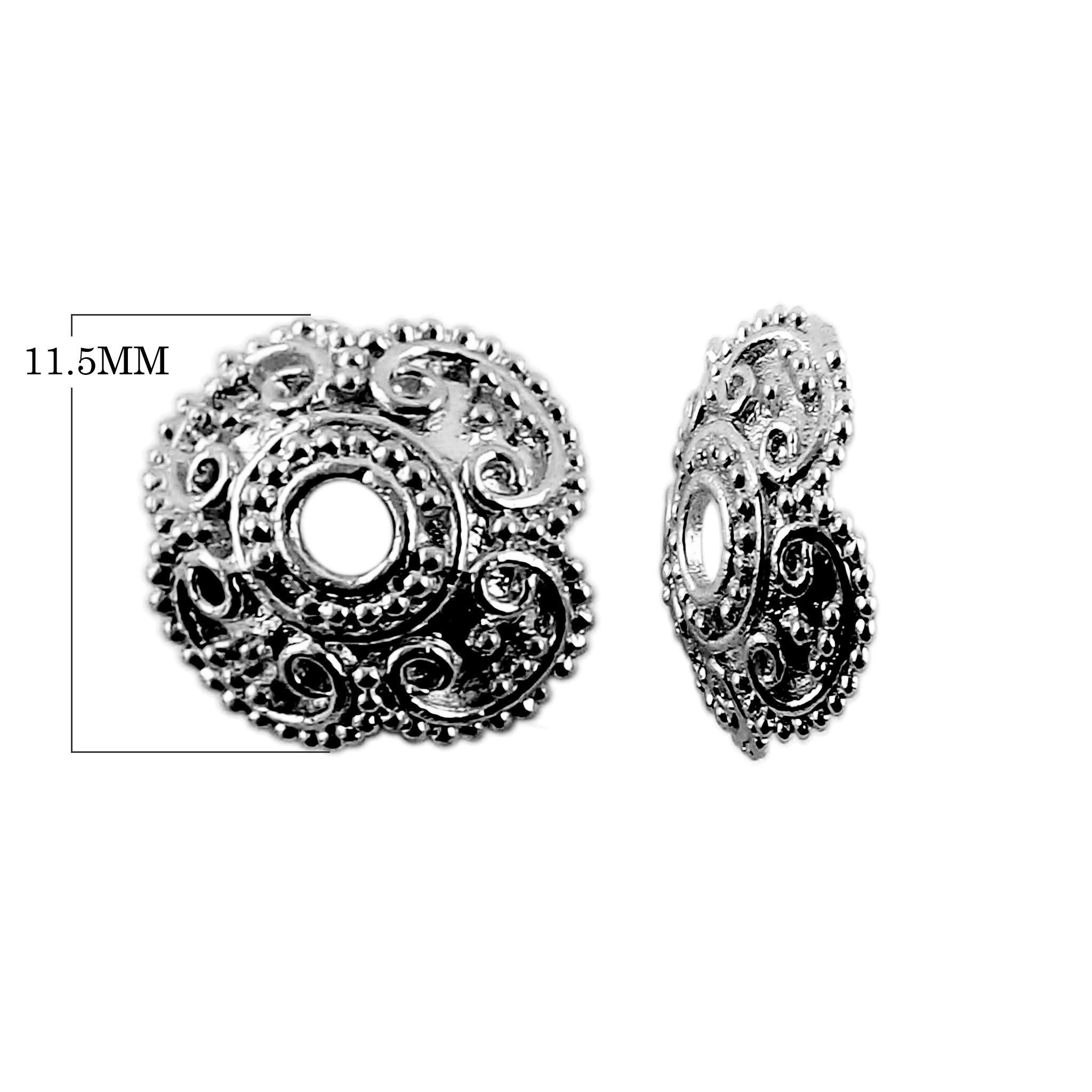 CR-145 Black Rhodium Overlay Bead Cap Beads Bali Designs Inc 