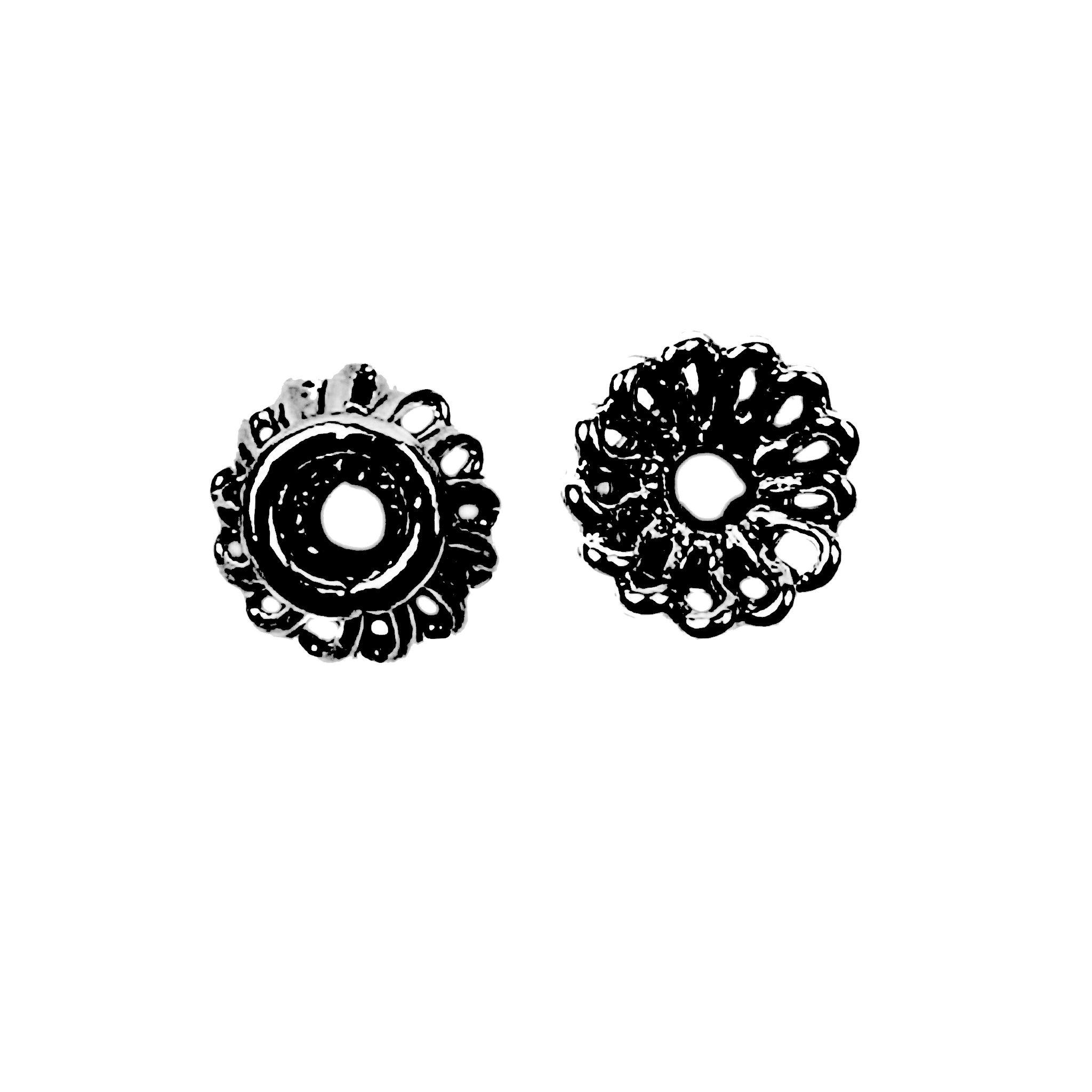CR-148 Black Rhodium Overlay Bead Cap Beads Bali Designs Inc 