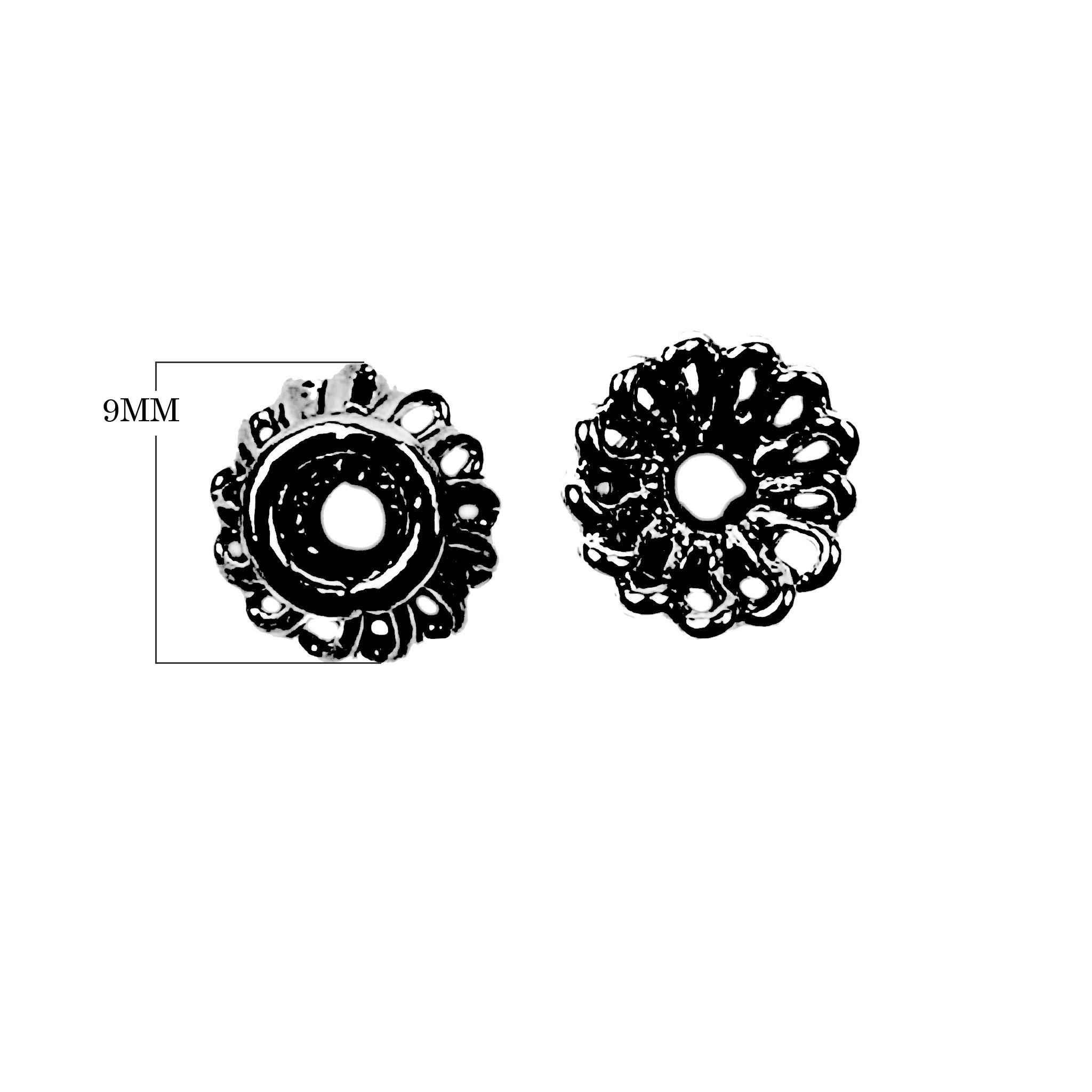 CR-148 Black Rhodium Overlay Bead Cap Beads Bali Designs Inc 