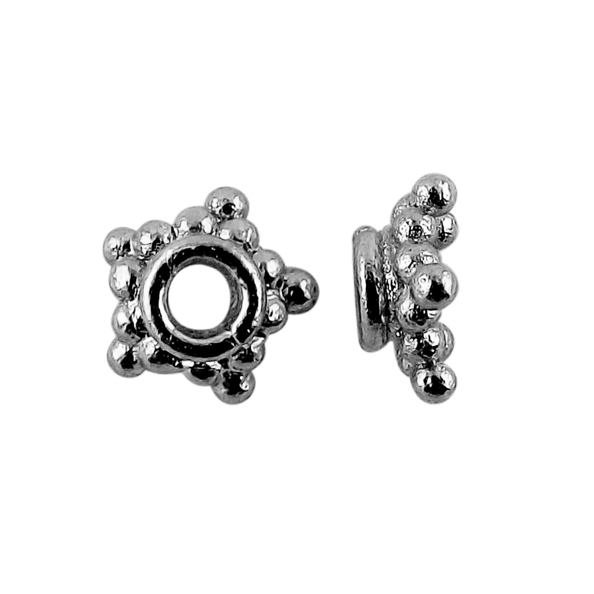 CR-151 Black Rhodium Overlay Bead Cap Beads Bali Designs Inc 