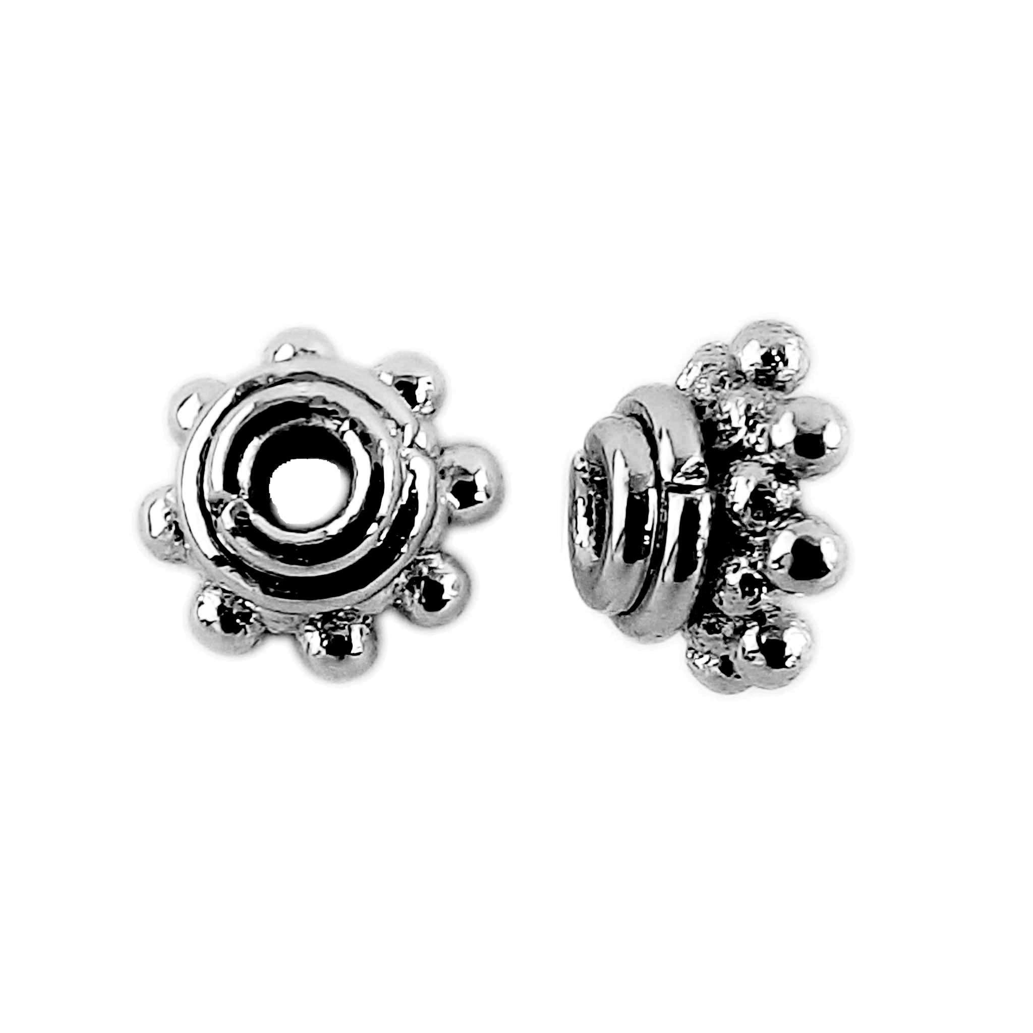 CR-152 Black Rhodium Overlay Bead Cap Beads Bali Designs Inc 