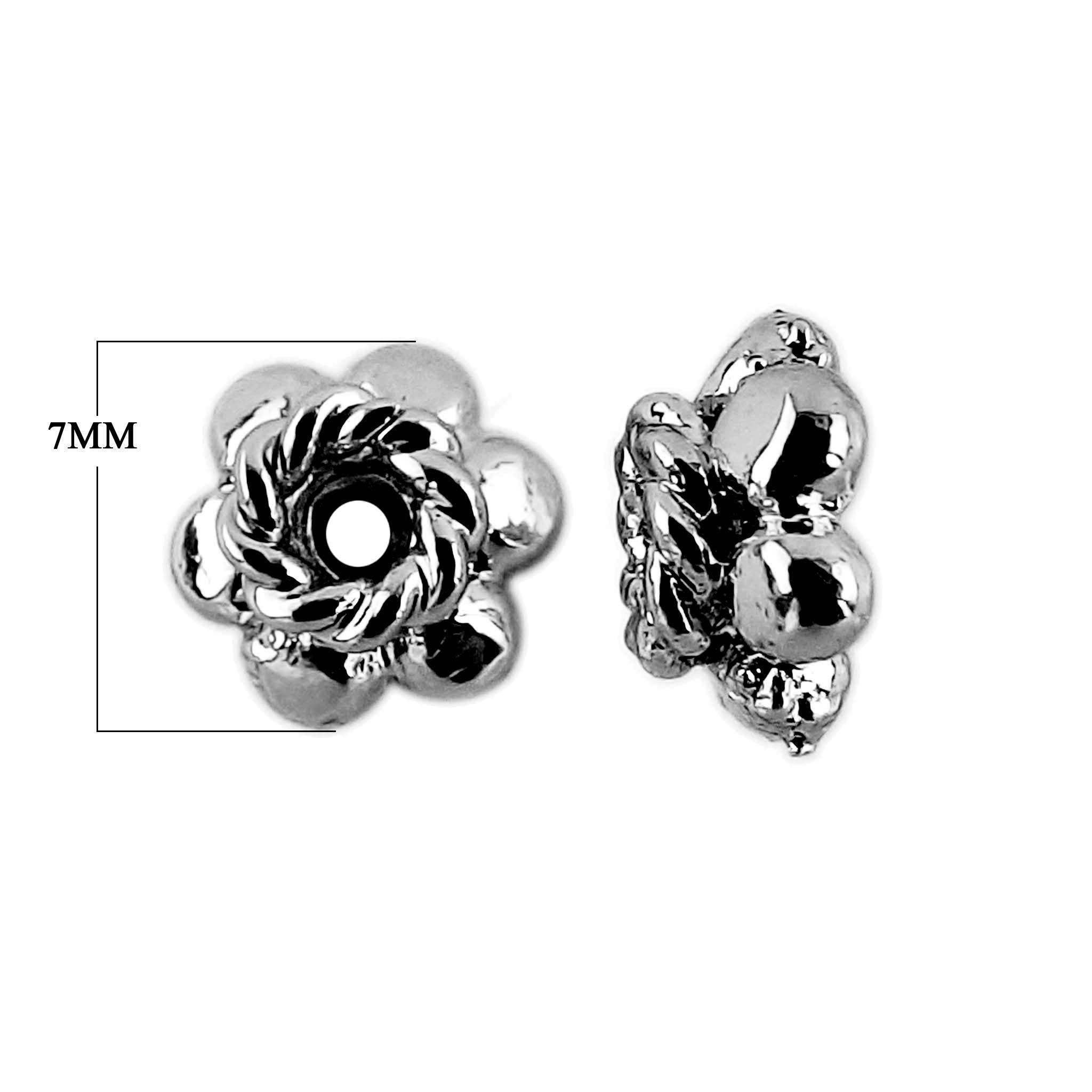 CR-153-7MM Black Rhodium Overlay Bead Cap Beads Bali Designs Inc 