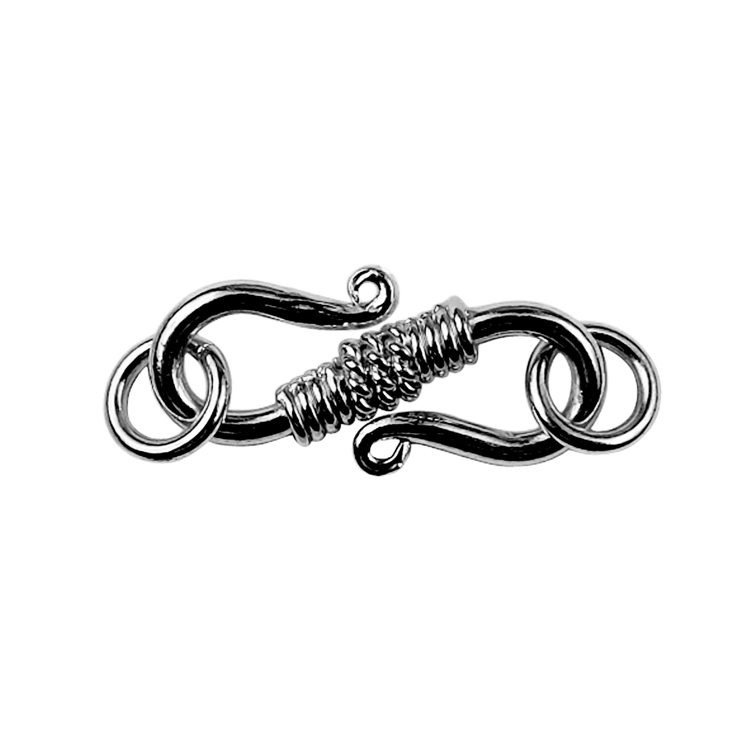 CR-158 Black Rhodium Overlay ''S'' Hook Beads Bali Designs Inc 