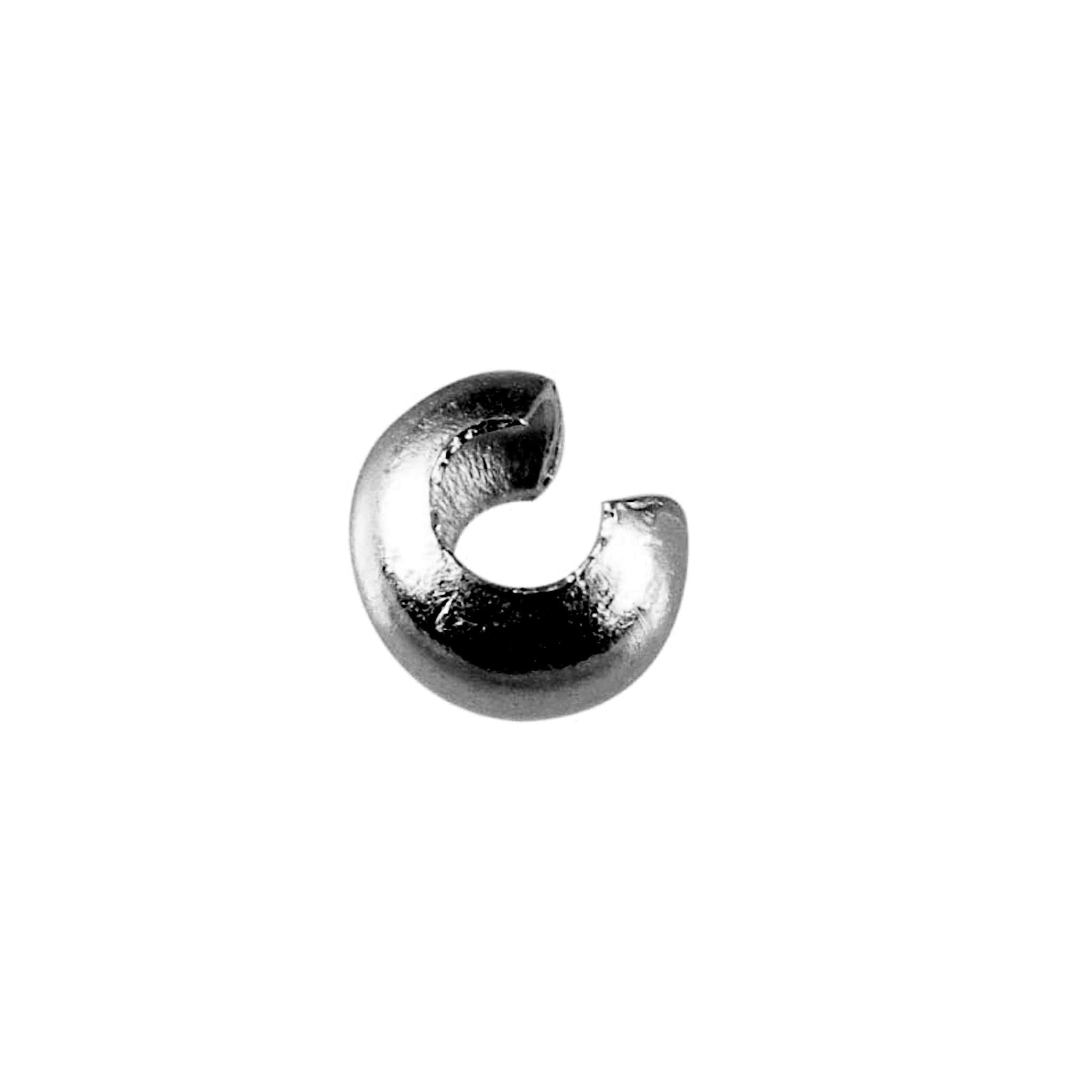 CR-164-5MM Black Rhodium Overlay Crimp Cover Beads Bali Designs Inc 