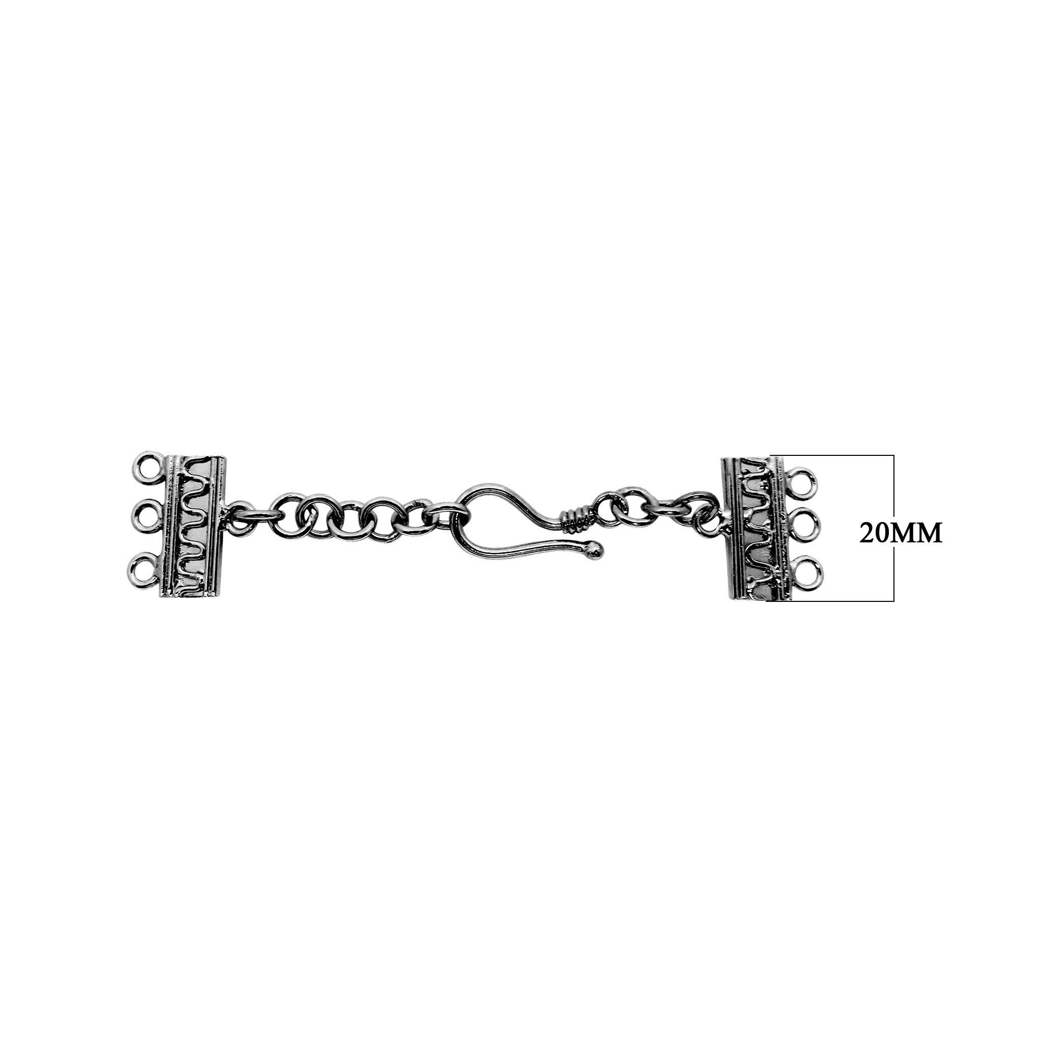 CR-179-3H Black Rhodium Overlay Multi Strand Clasp With 3 Holes Beads Bali Designs Inc 