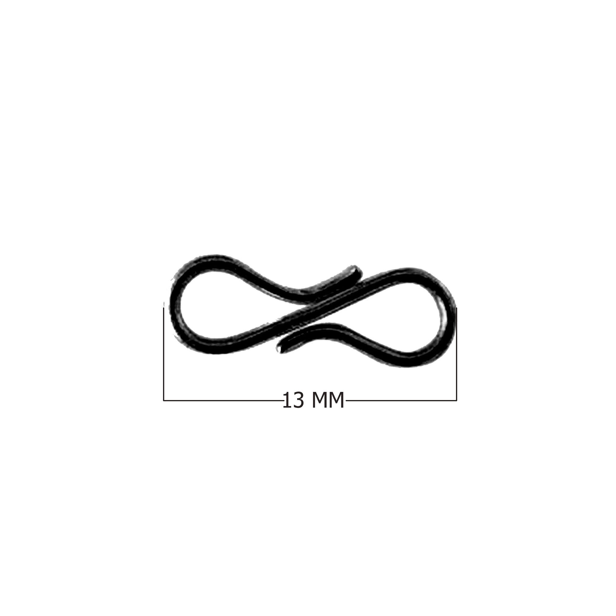 CR-186-13MM Black Rhodium Overlay ''S'' Hook Beads Bali Designs Inc 