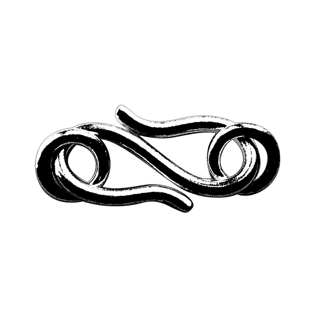 CR-186-16MM Black Rhodium Overlay ''S'' Hook Beads Bali Designs Inc 