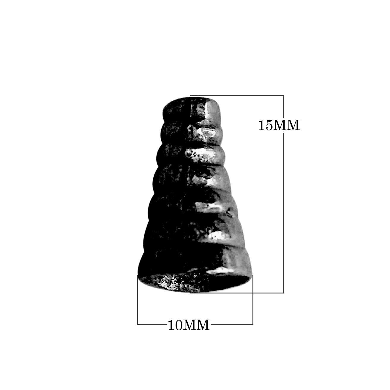 CR-210-15X10MM Black Rhodium Overlay Cone Beads Bali Designs Inc 