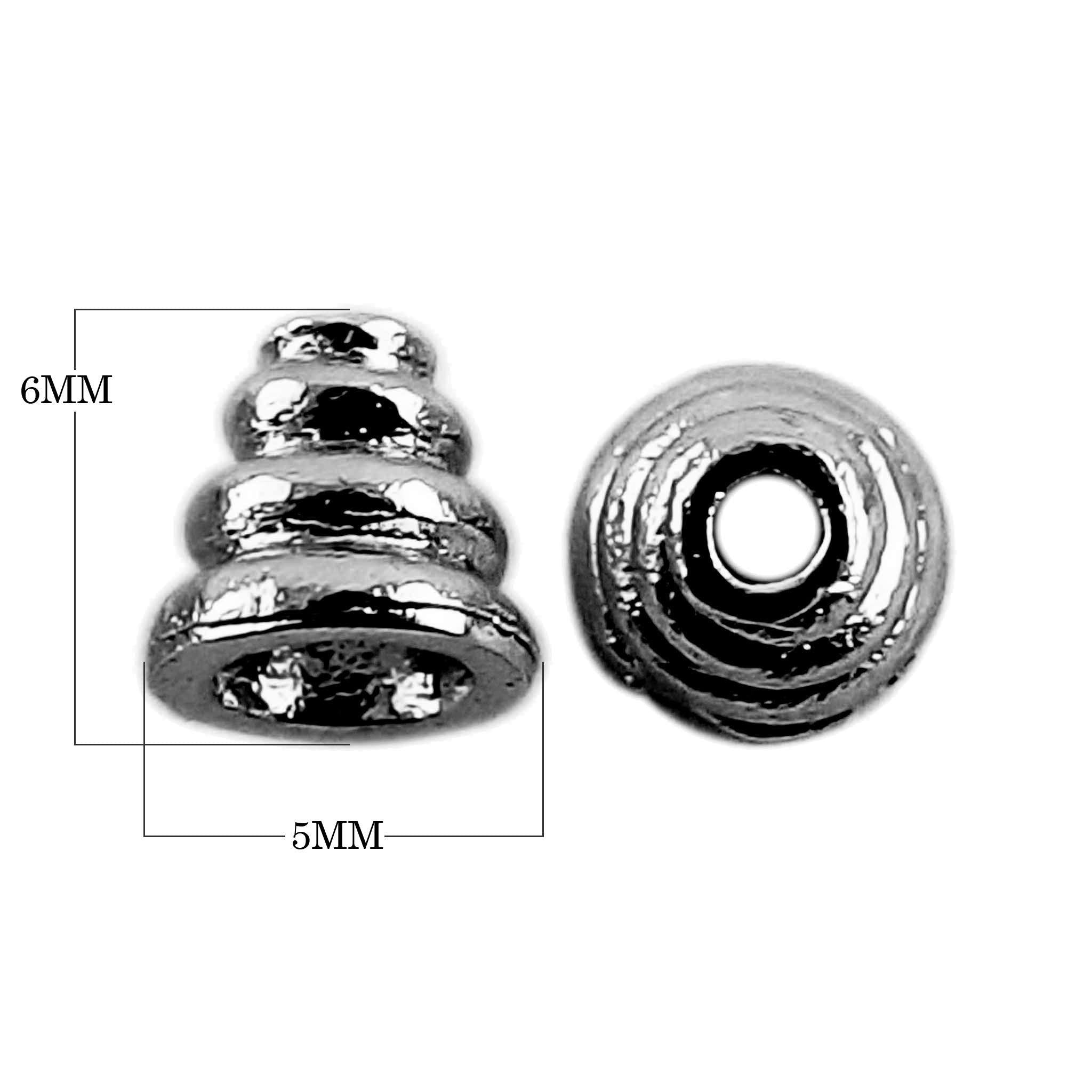 CR-210-5X6MM Black Rhodium Overlay Cone Beads Bali Designs Inc 