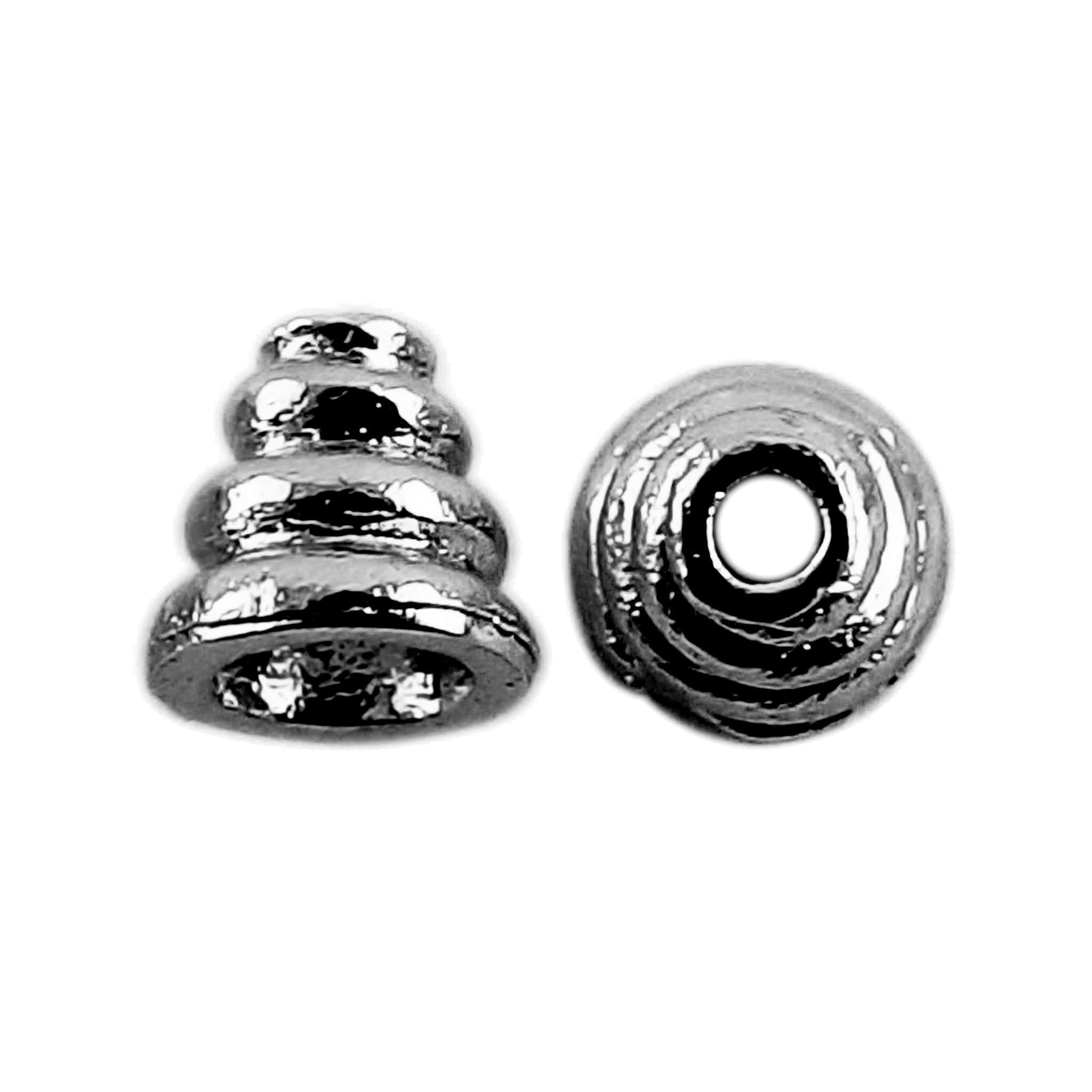 CR-210-5X6MM Black Rhodium Overlay Cone Beads Bali Designs Inc 