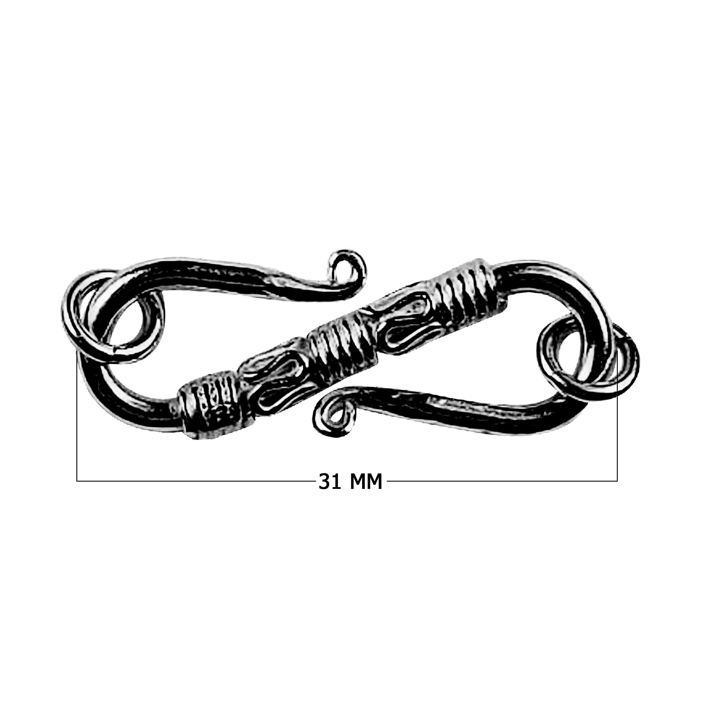 CR-221 Black Rhodium Overlay ''S'' Hook Beads Bali Designs Inc 