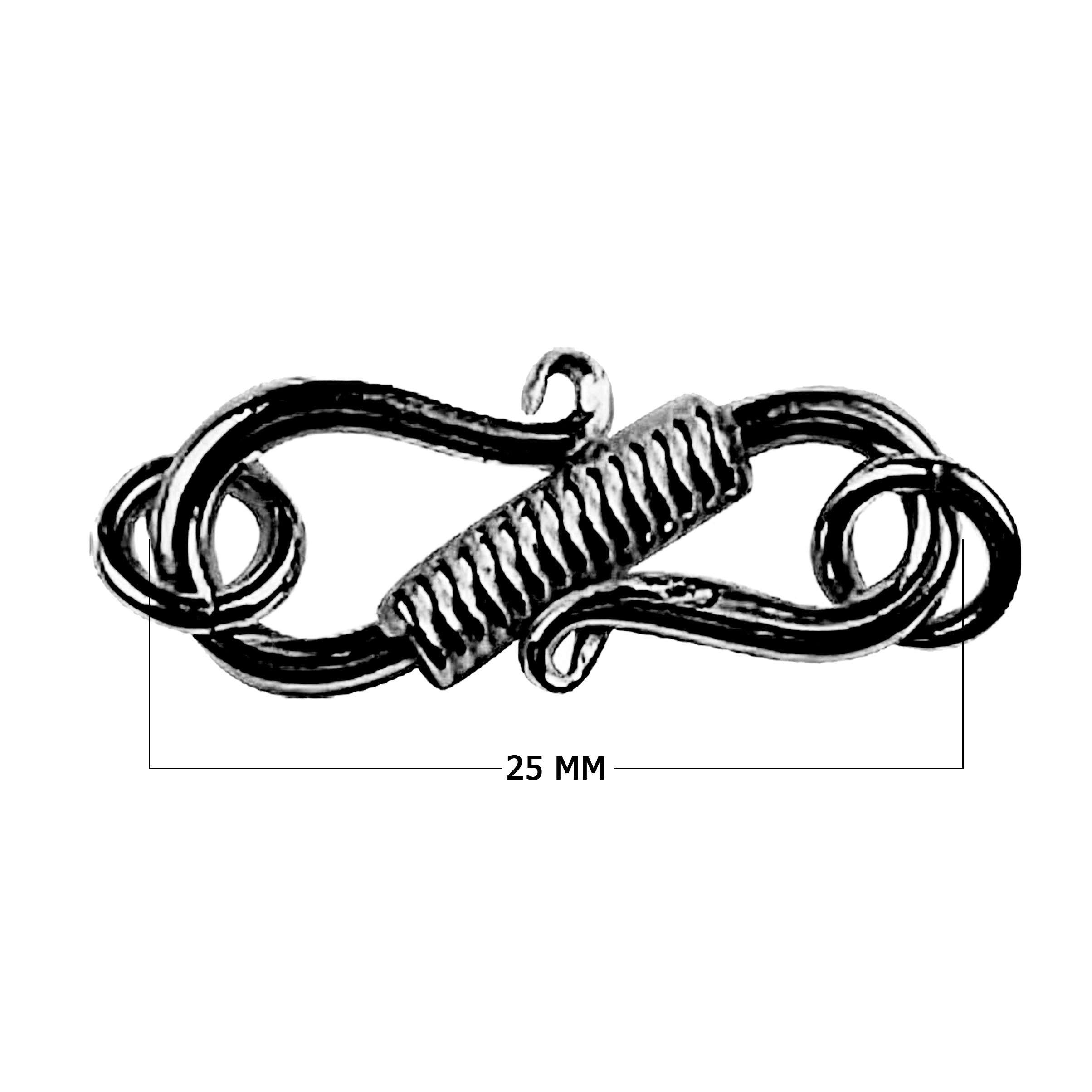 CR-224 Black Rhodium Overlay ''S'' Hook Beads Bali Designs Inc 