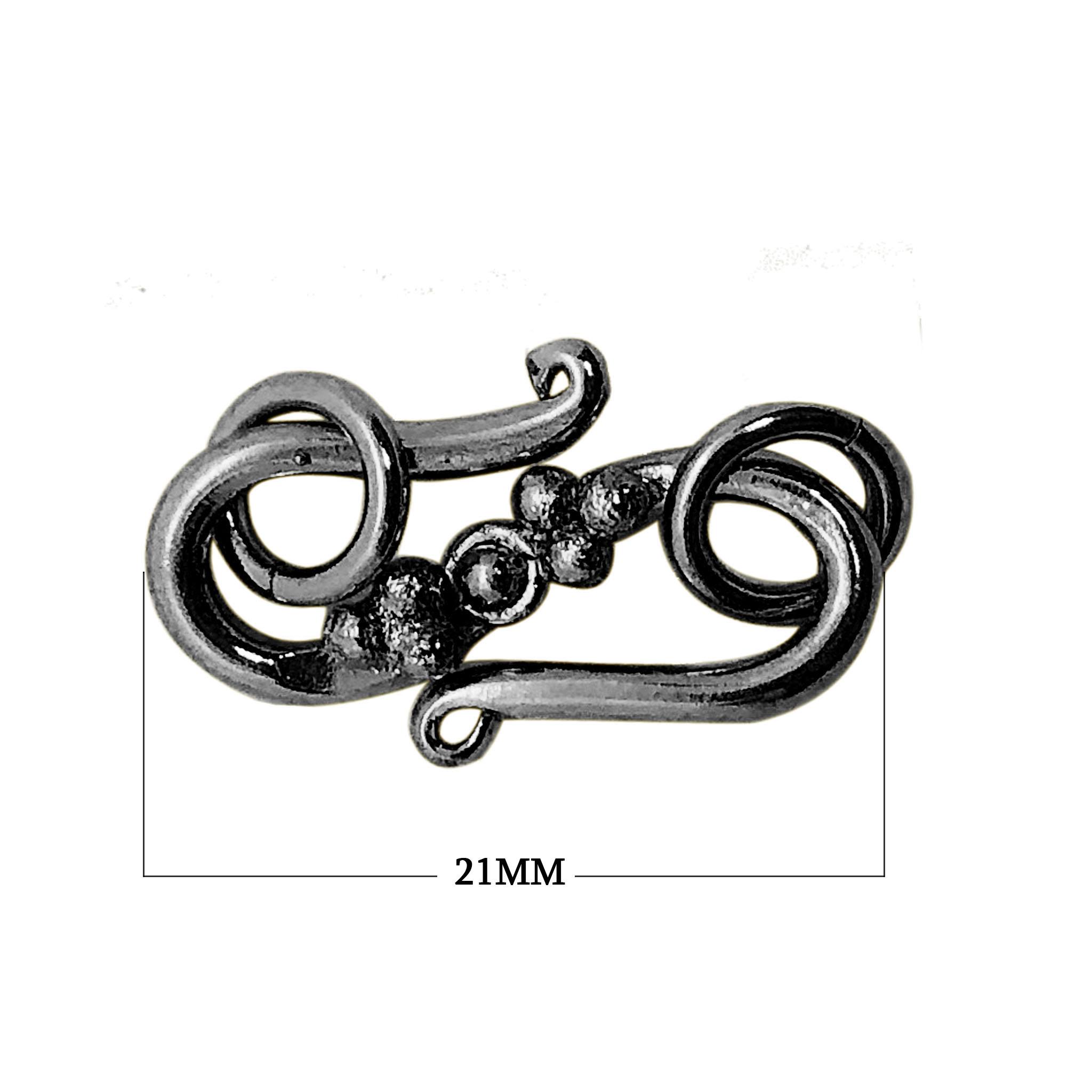 CR-225 Black Rhodium Overlay ''S'' Hook Beads Bali Designs Inc 