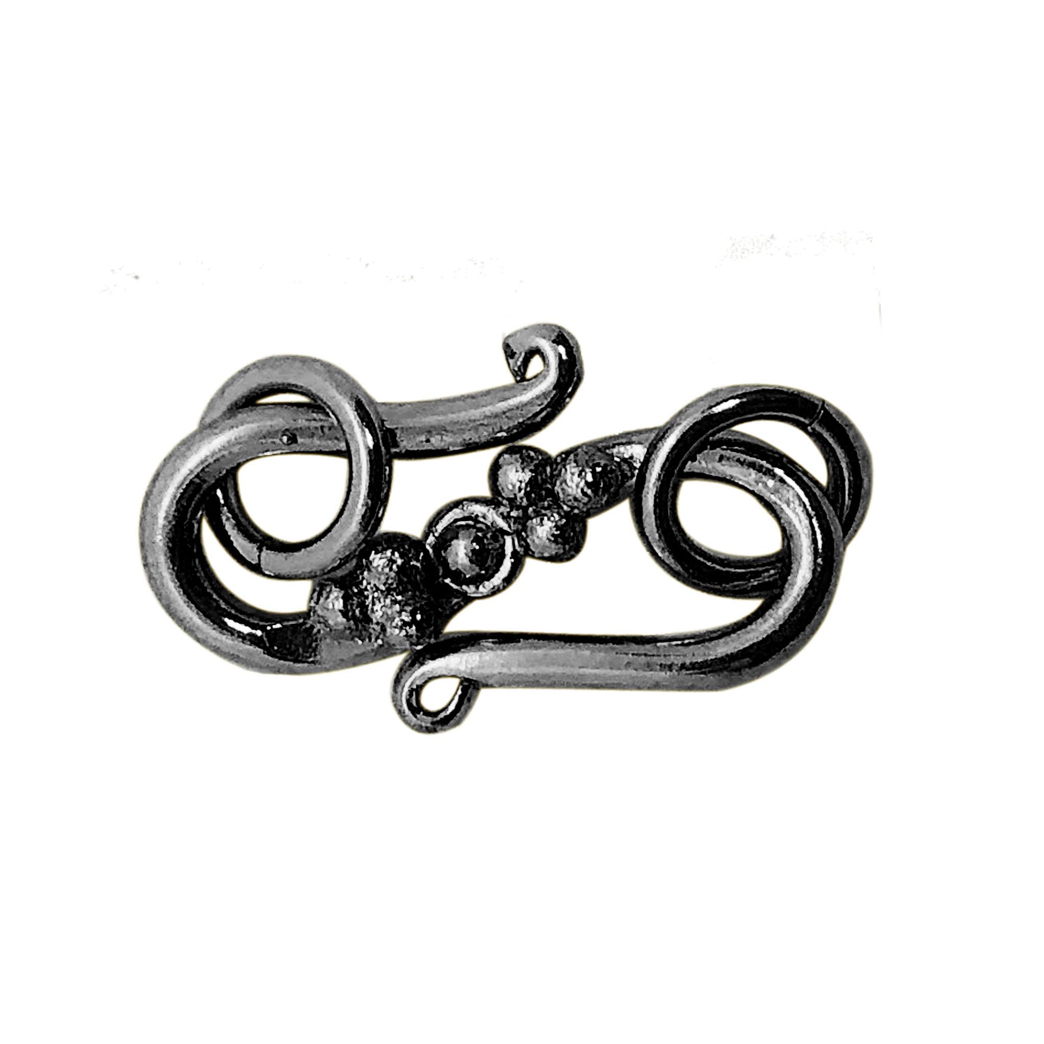 CR-225 Black Rhodium Overlay ''S'' Hook Beads Bali Designs Inc 