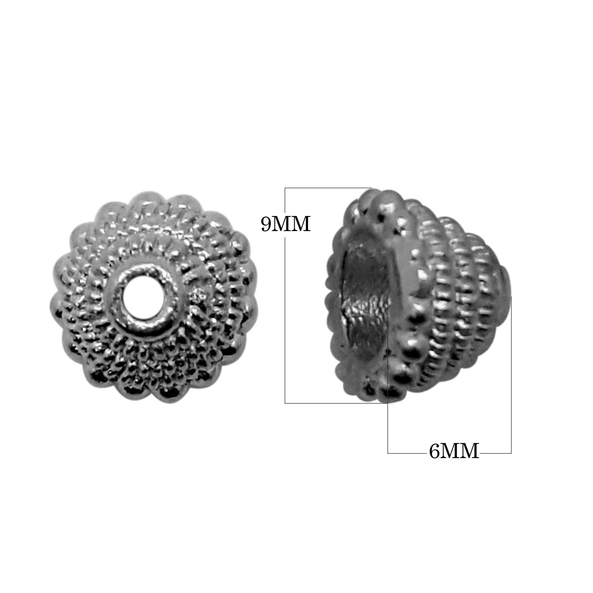 CR-266 Black Rhodium Overlay Bead Cap Beads Bali Designs Inc 
