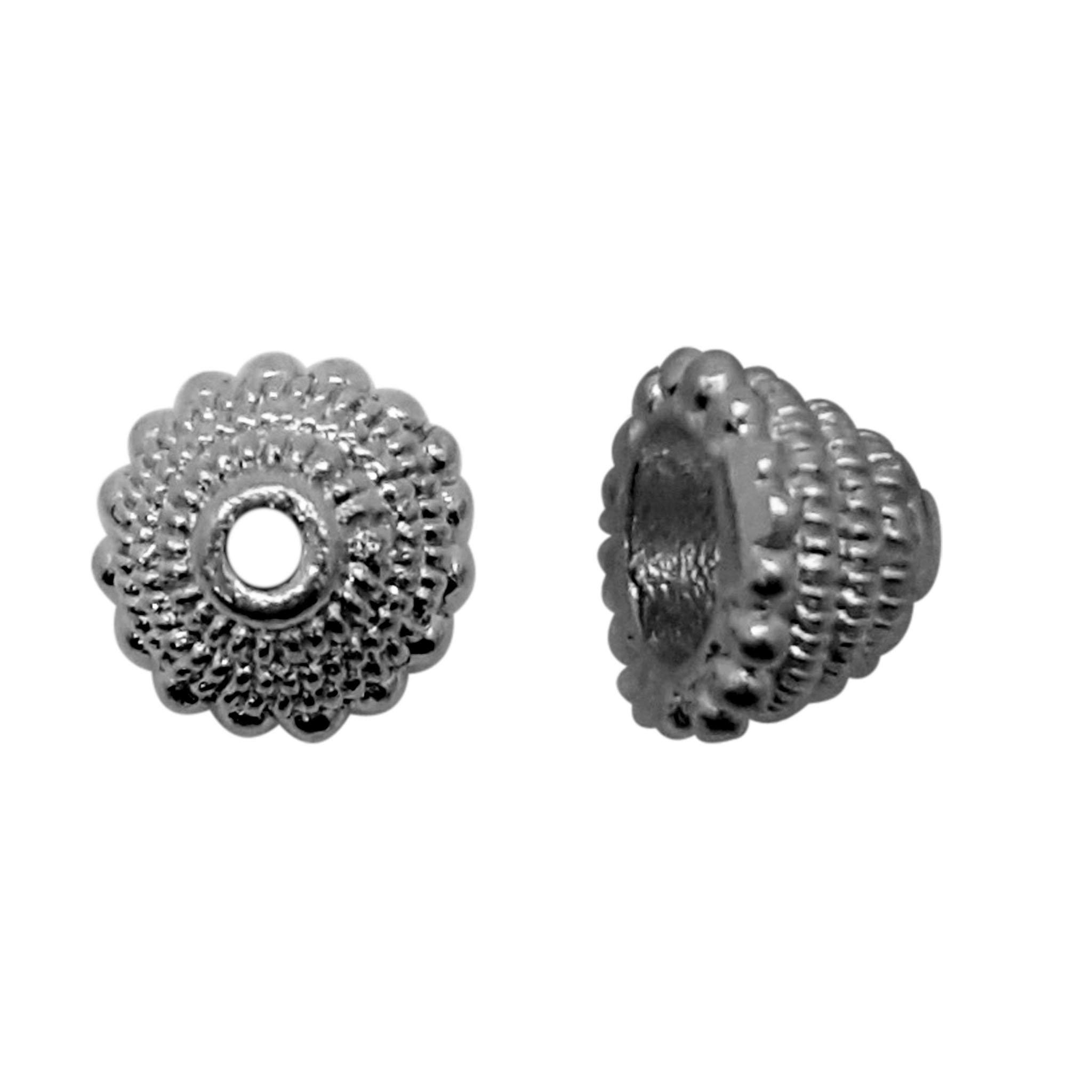 CR-266 Black Rhodium Overlay Bead Cap Beads Bali Designs Inc 