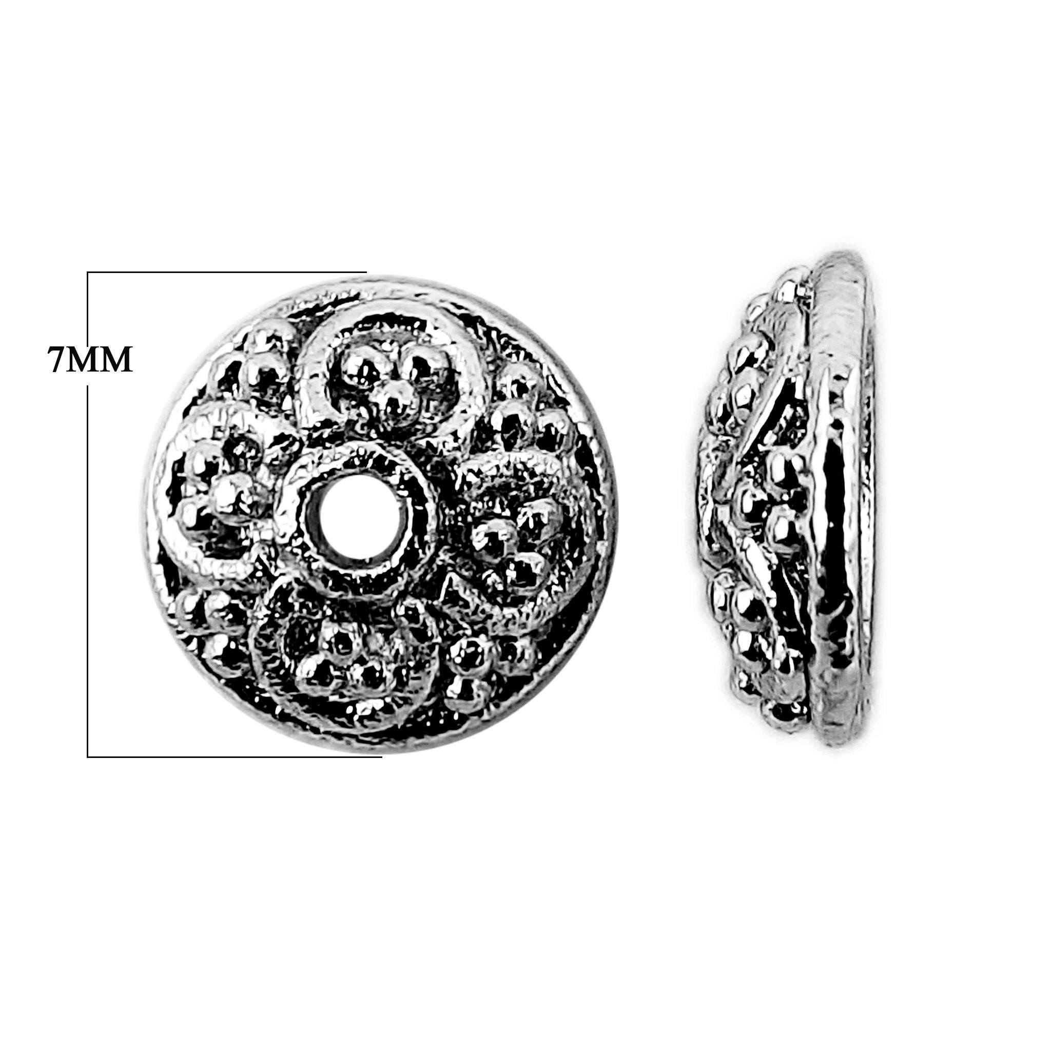 CR-280 Black Rhodium Overlay Bead Cap Beads Bali Designs Inc 