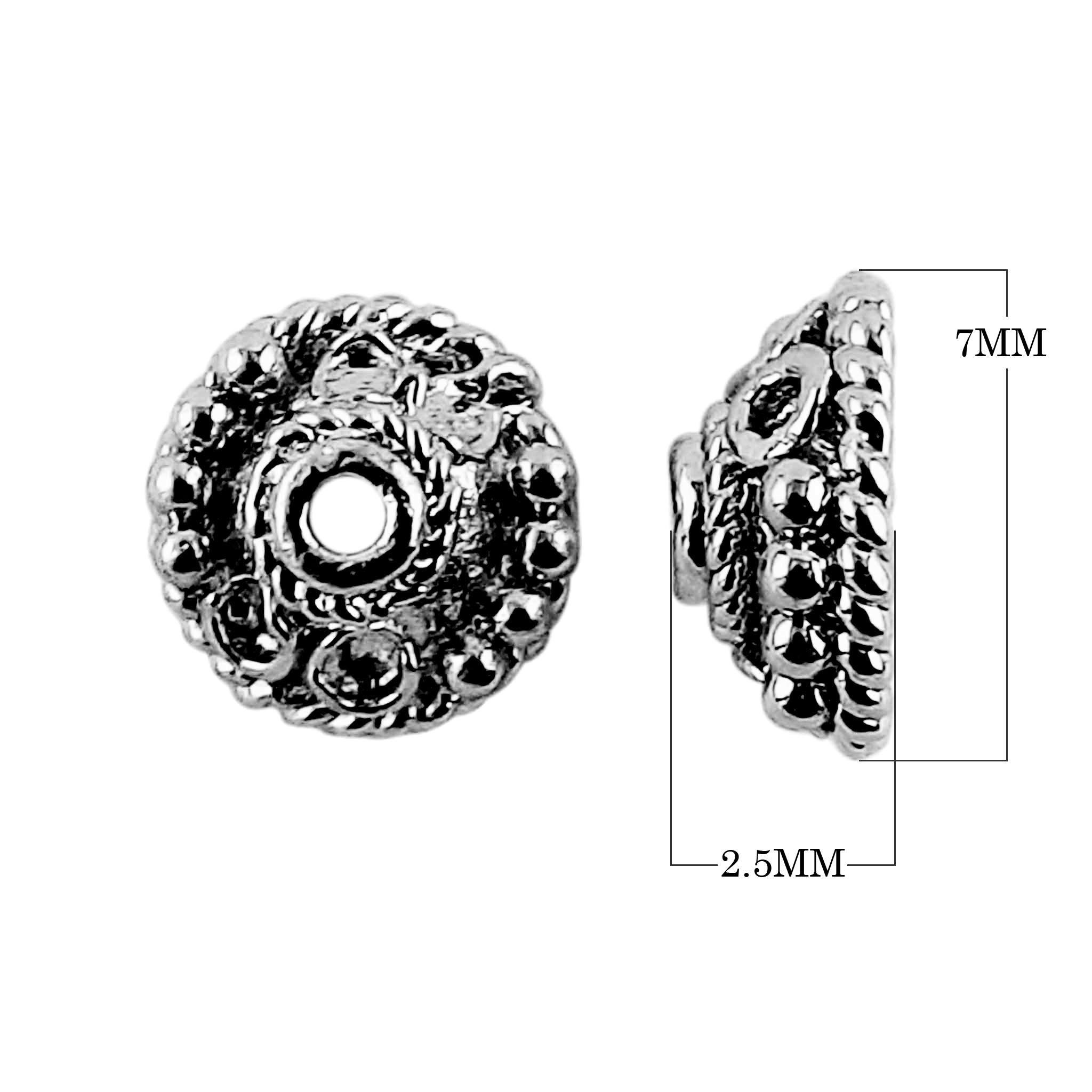 CR-281-7X2.5MM Black Rhodium Overlay Bead Cap Beads Bali Designs Inc 