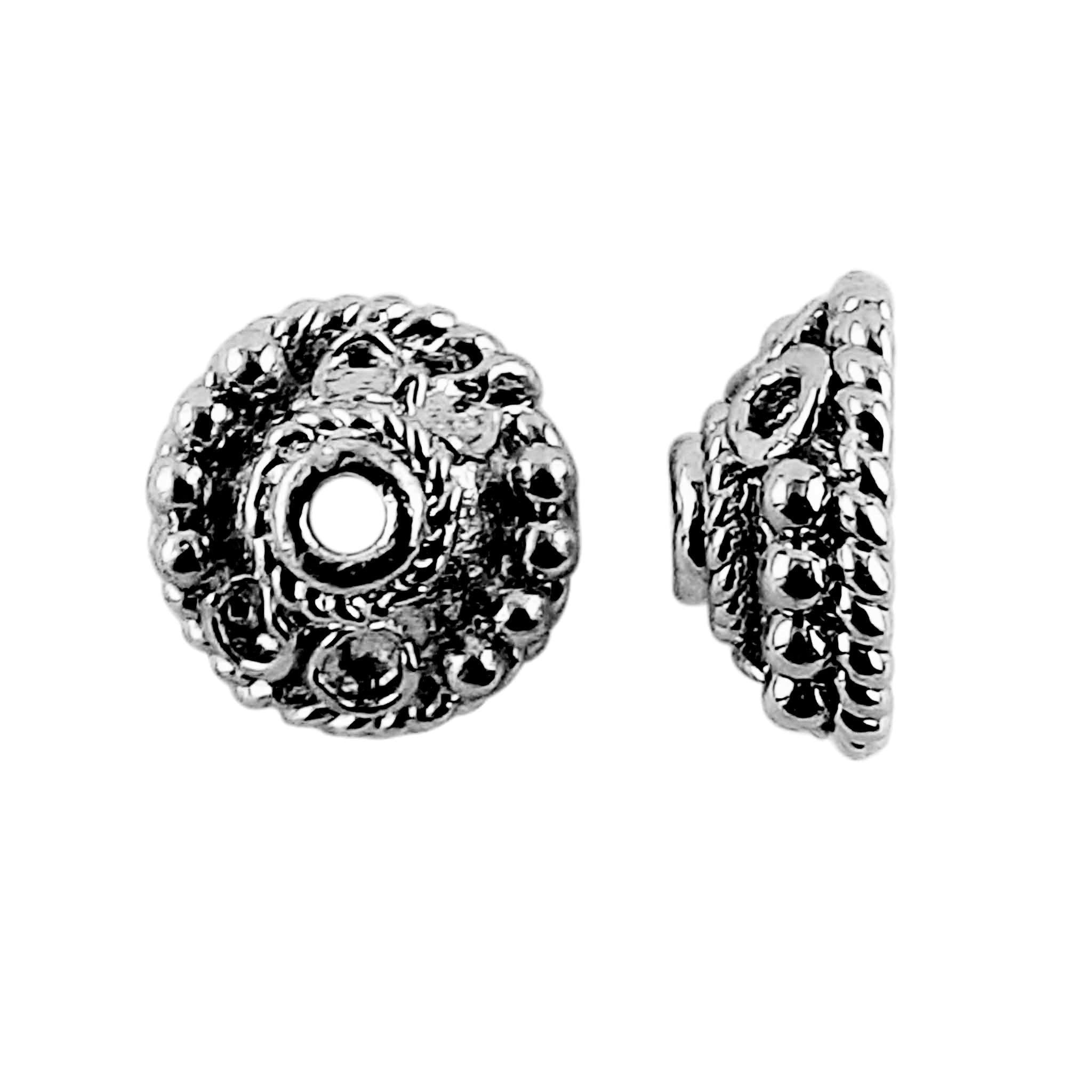 CR-281-7X2.5MM Black Rhodium Overlay Bead Cap Beads Bali Designs Inc 