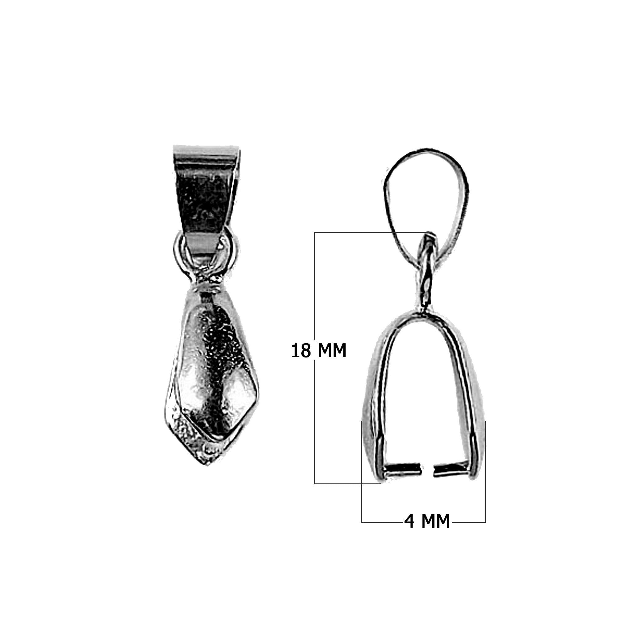 CR-303-18X4MM Rhodium Overlay Pendant Bail Beads Bali Designs Inc 