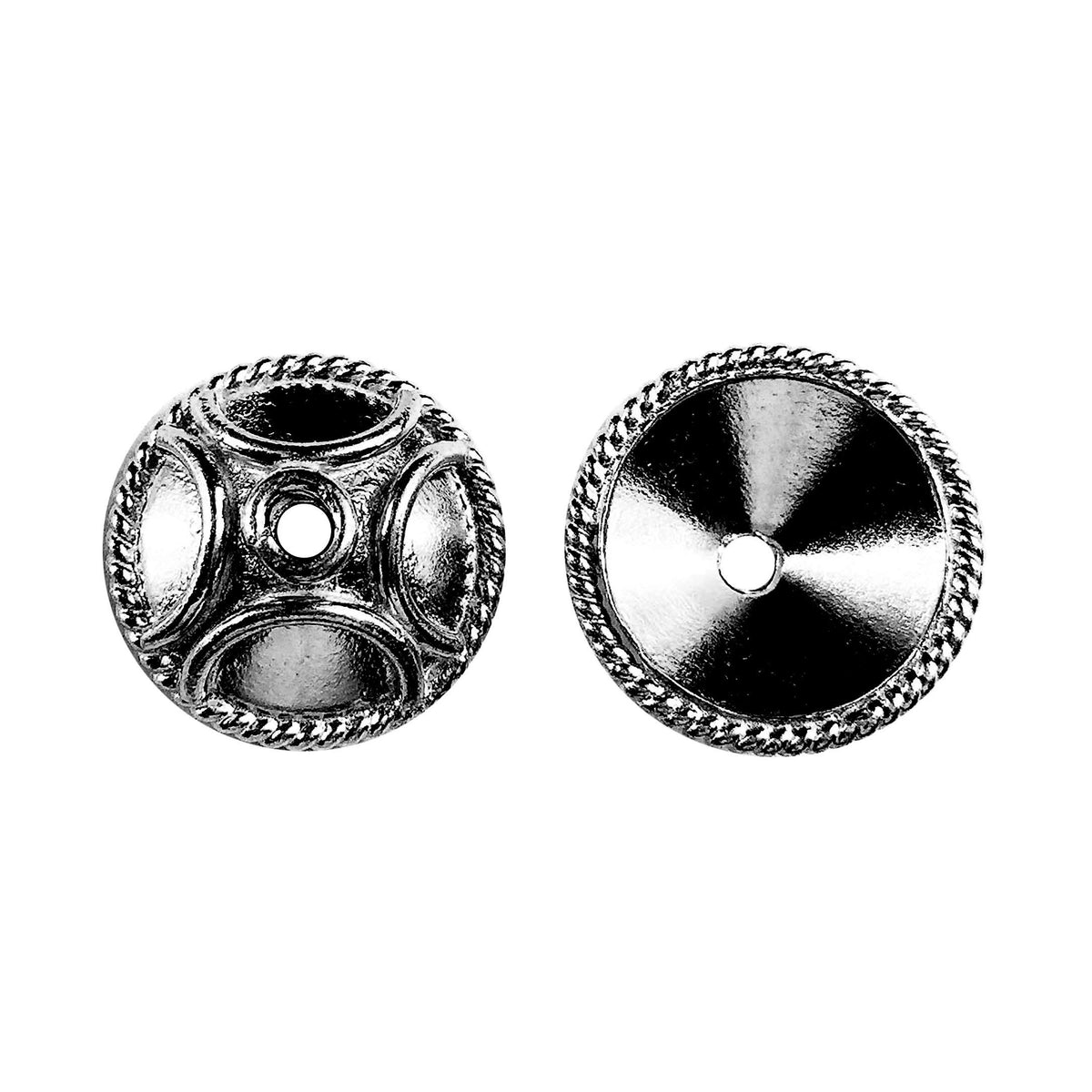 CR-327 Black Rhodium Overlay Bead Cap Beads Bali Designs Inc 