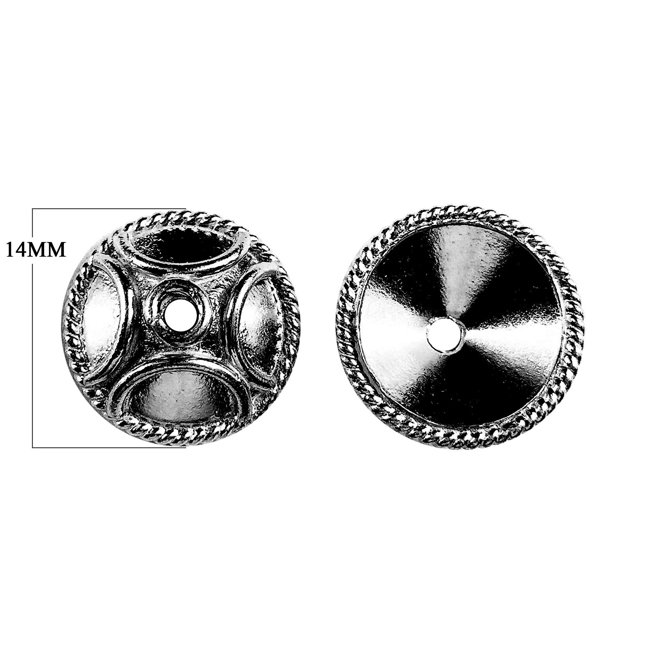 CR-327 Black Rhodium Overlay Bead Cap Beads Bali Designs Inc 