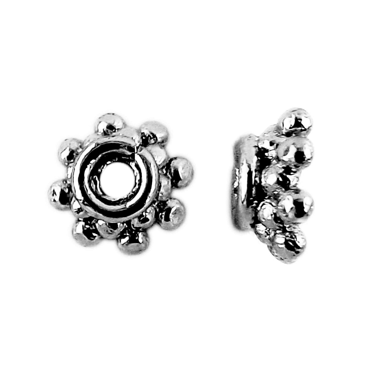 CR-334-7X4MM Black Rhodium Overlay Bead Cap Beads Bali Designs Inc 