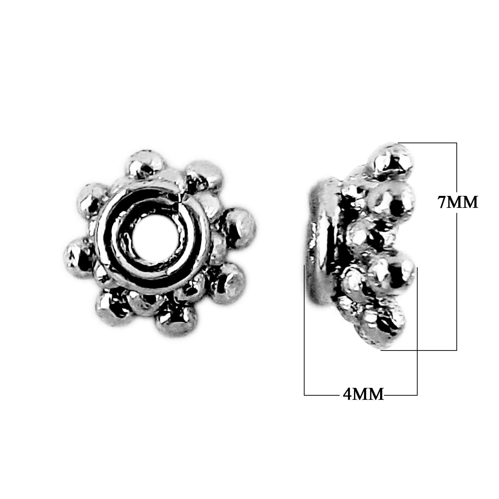 CR-334-7X4MM Black Rhodium Overlay Bead Cap Beads Bali Designs Inc 
