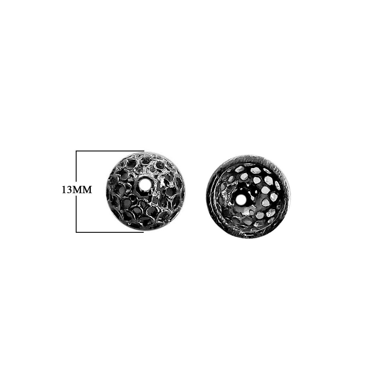 CR-352 Black Rhodium Overlay Bead Cap Beads Bali Designs Inc 