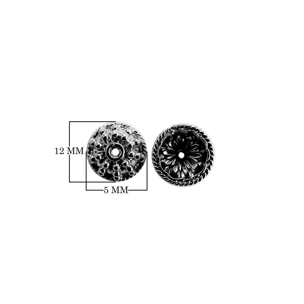 CR-354 Black Rhodium Overlay Bead Cap Beads Bali Designs Inc 