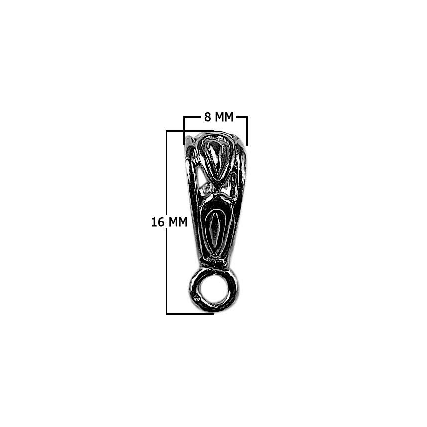 CR-361 Black Rhodium Overlay Pendant Bail Beads Bali Designs Inc 