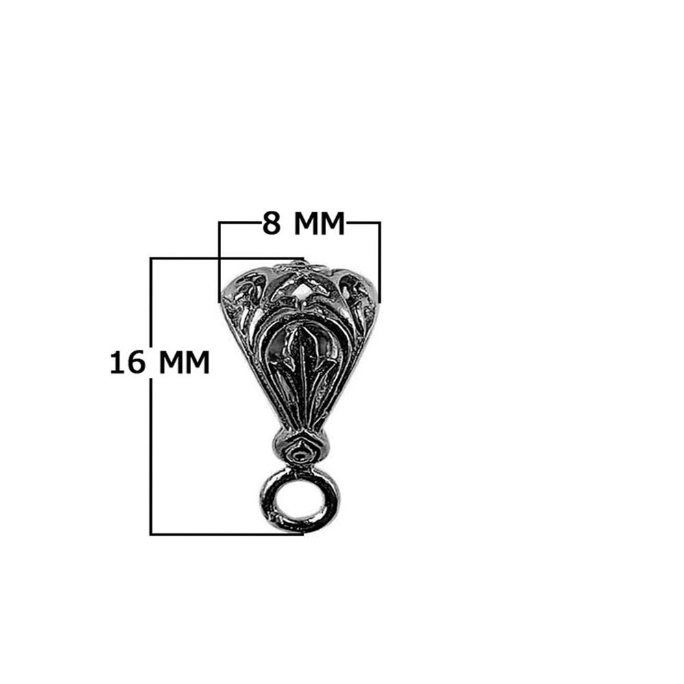 CR-367 Black Rhodium Overlay Pendant Bail Beads Bali Designs Inc 
