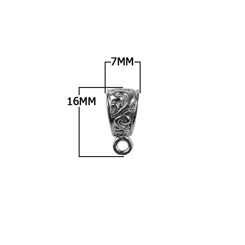 CR-368 Black Rhodium Overlay Pendant Bail Beads Bali Designs Inc 