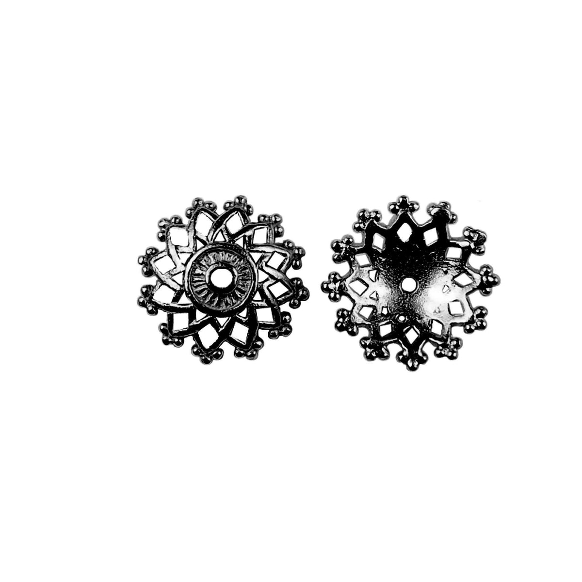 CR-373 Black Rhodium Overlay Bead Cap Beads Bali Designs Inc 
