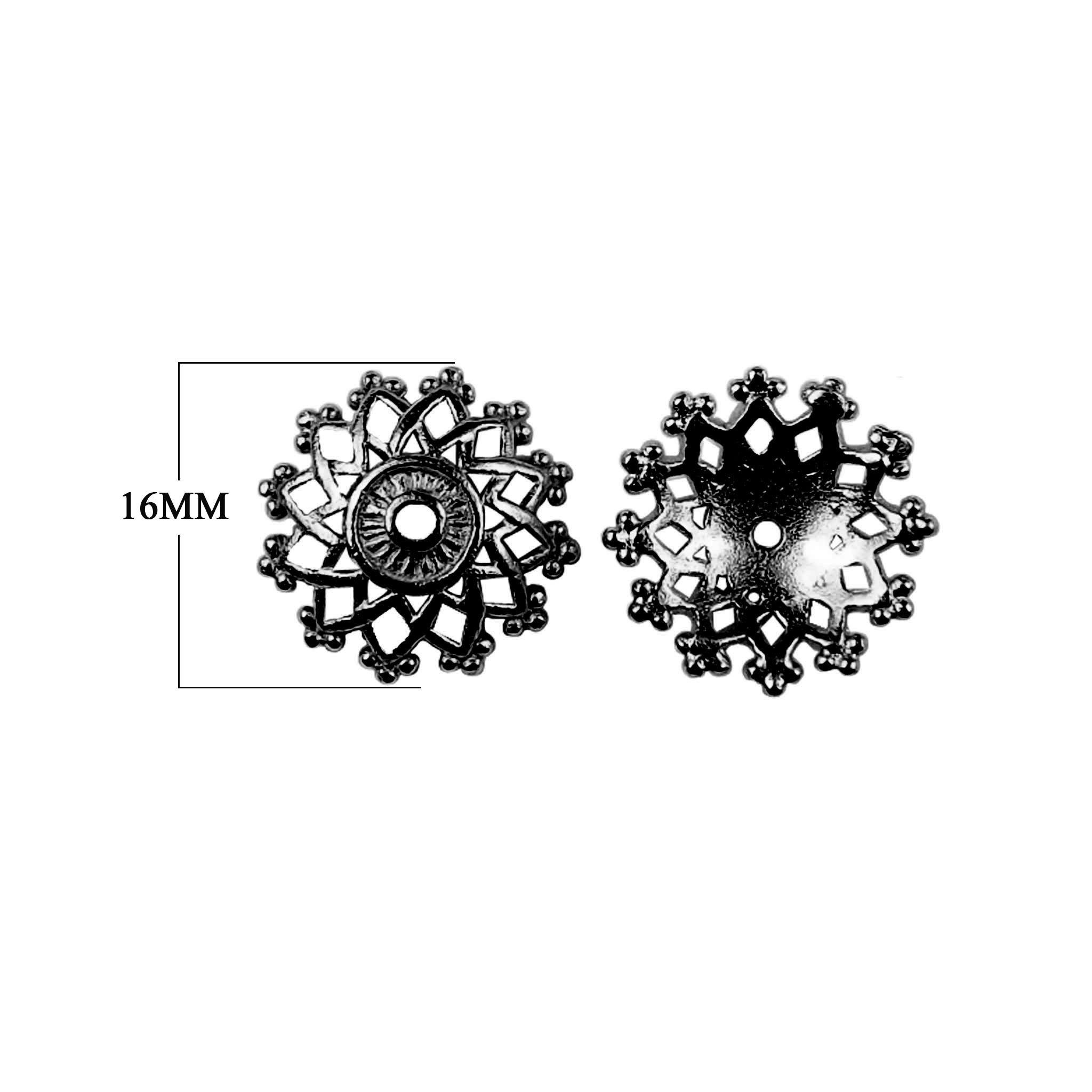 CR-373 Black Rhodium Overlay Bead Cap Beads Bali Designs Inc 