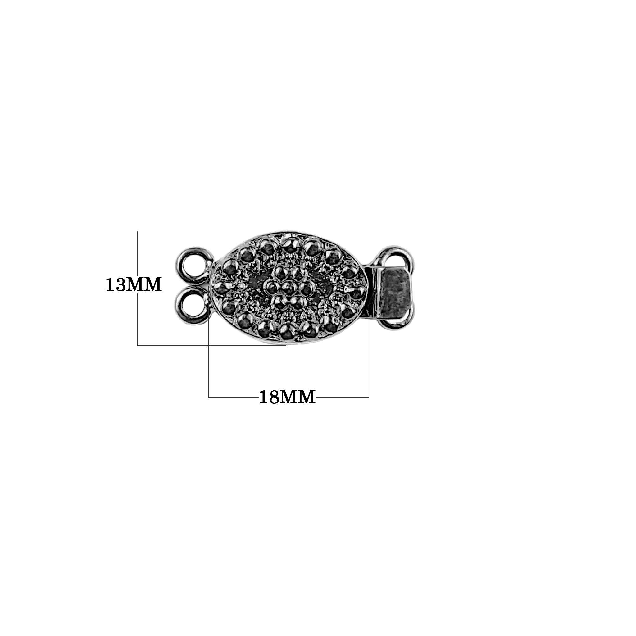 CR-379 Black Rhodium Overlay Multi Strand Clasp With 2 Hole Beads Bali Designs Inc 