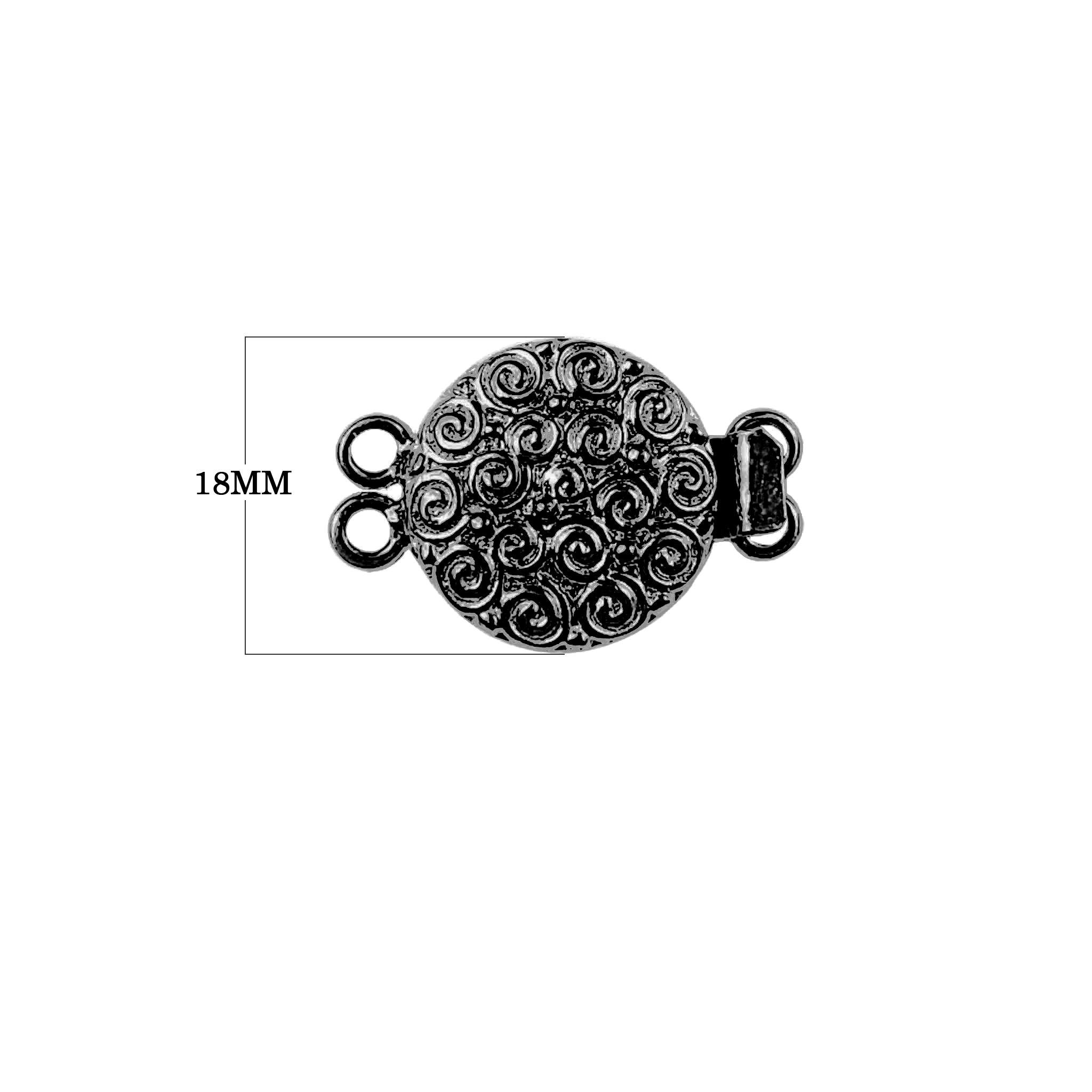 CR-382 Black Rhodium Overlay Multi Strand Clasp With 2 Hole Beads Bali Designs Inc 