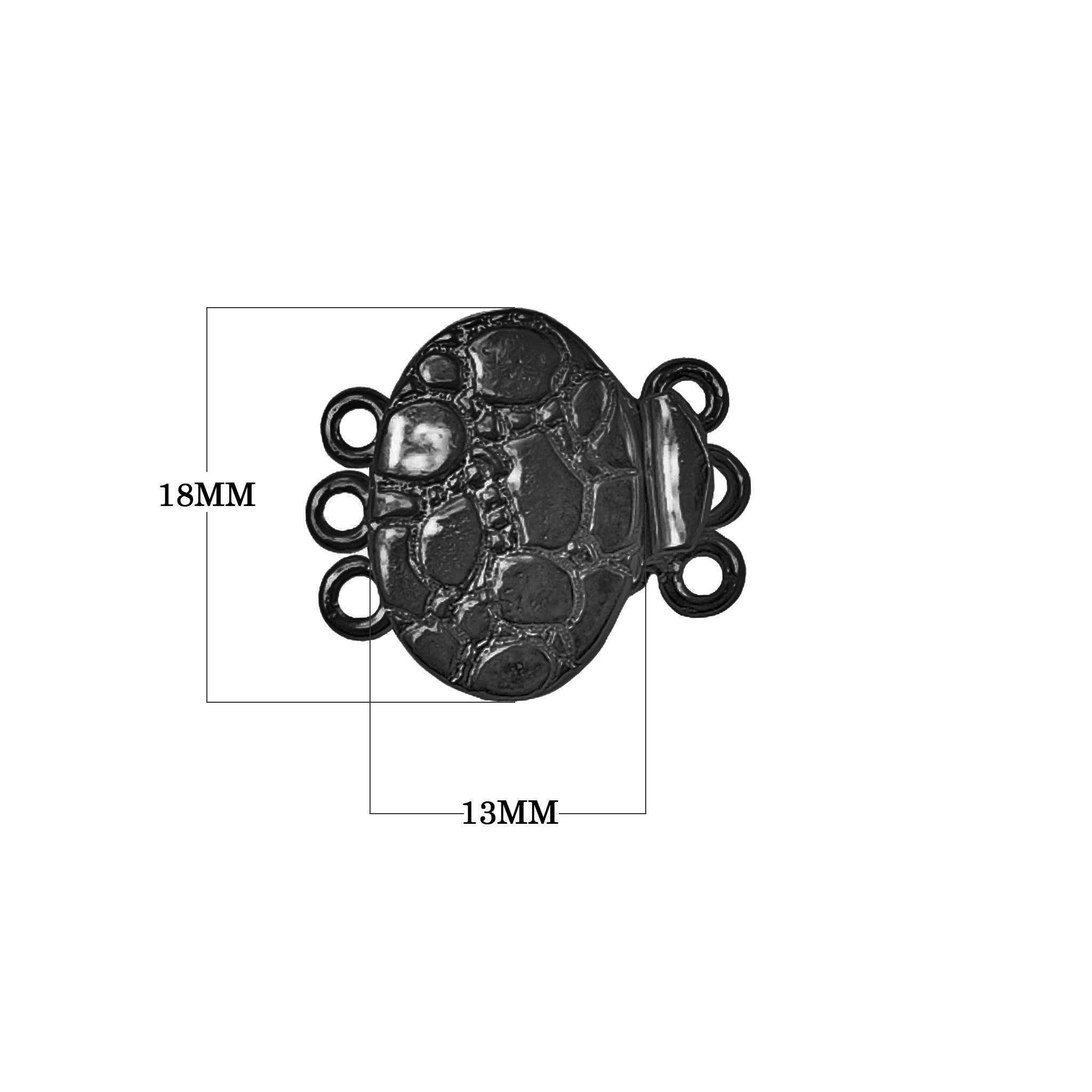CR-389 Black Rhodium Overlay Multi Strand Clasp With 3 Hole Beads Bali Designs Inc 
