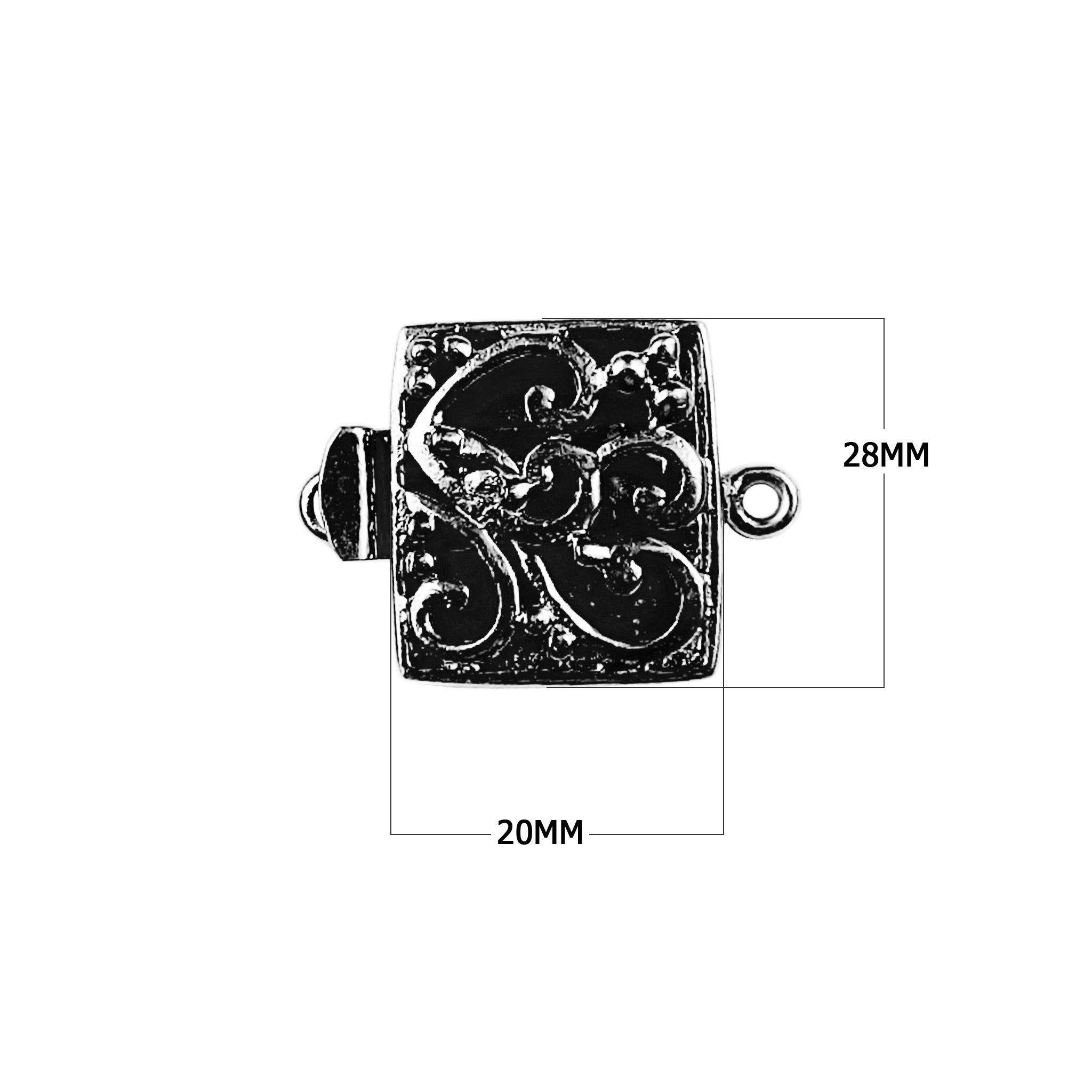 CR-415 Black Rhodium Overlay Single Hole Multi Strand Clasp Beads Bali Designs Inc 