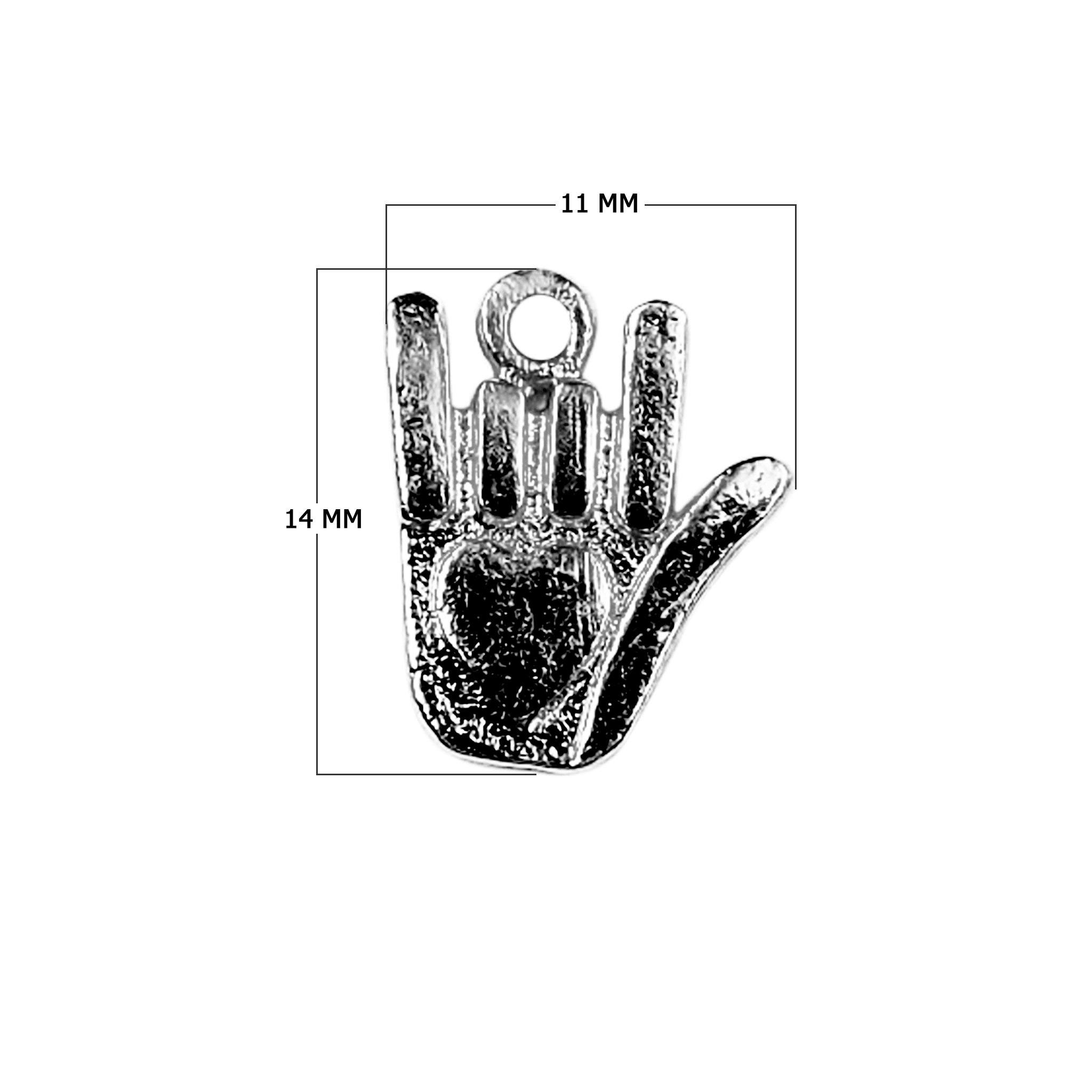 CR-436 Black Rhodium Overlay Hand With Etched Heart Charm Beads Bali Designs Inc 