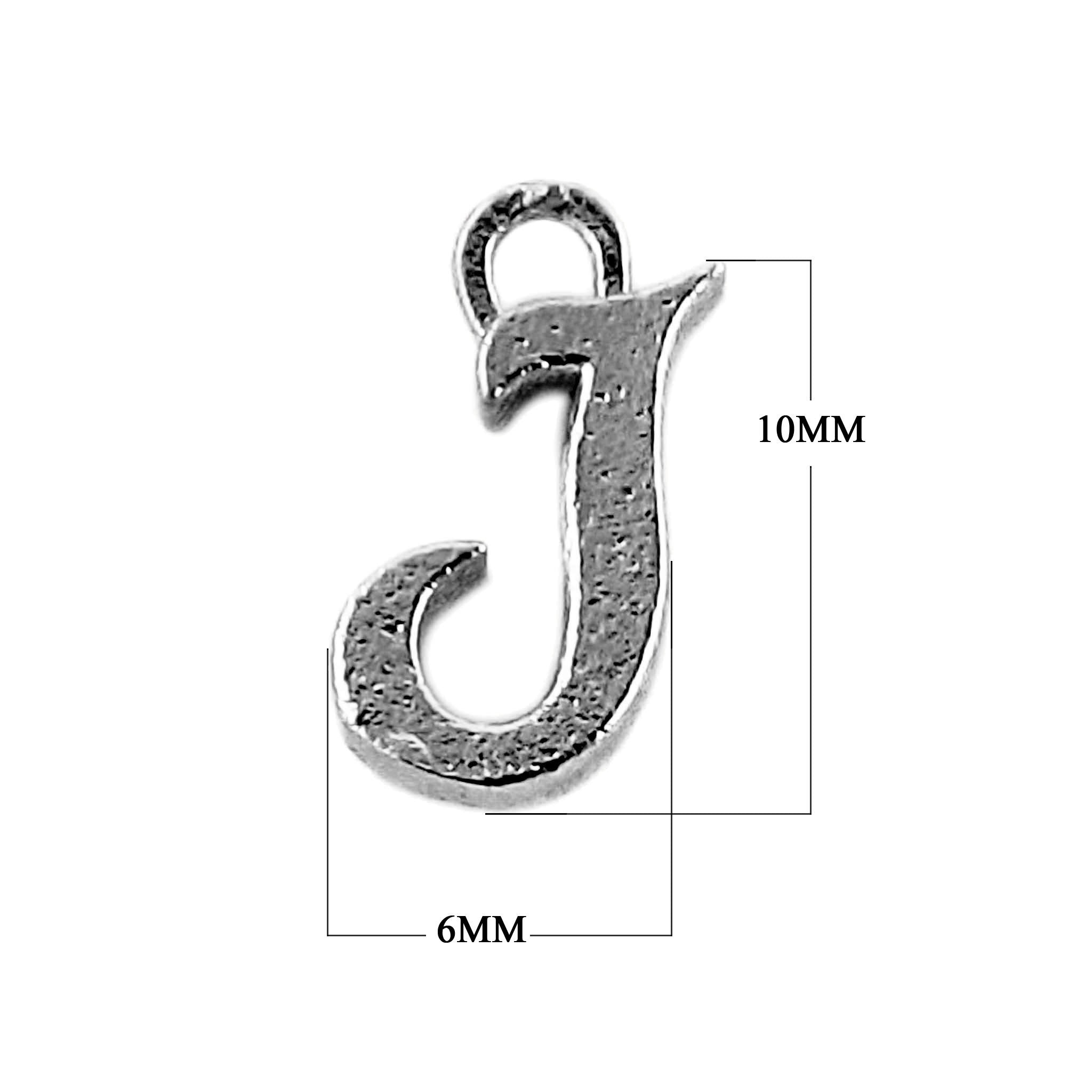 CR-482 Black Rhodium Overlay Alphabet 'J' Charm Beads Bali Designs Inc 