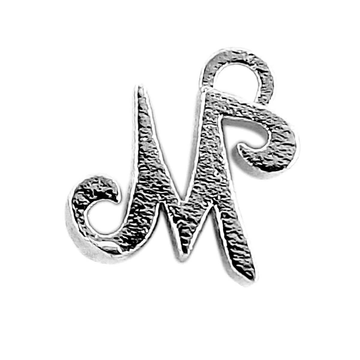 CR-485 Black Rhodium Overlay Alphabet 'M' Charm Beads Bali Designs Inc 