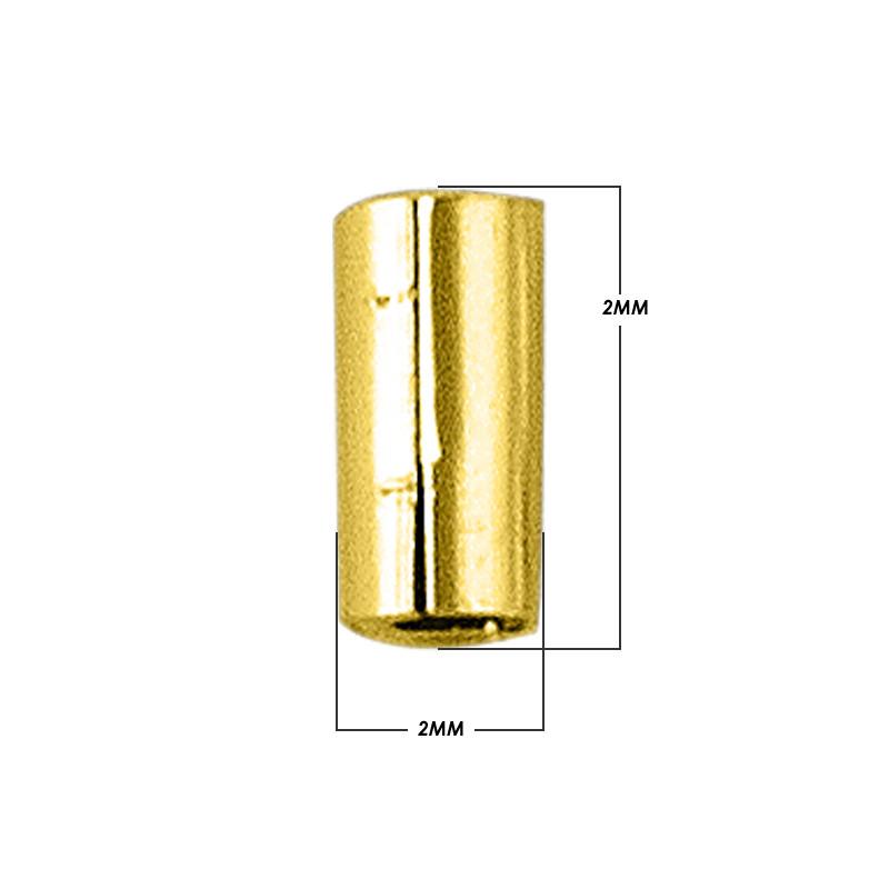 CRG-100-2X2MM 18K Gold Overlay Crimp Bead Beads Bali Designs Inc 